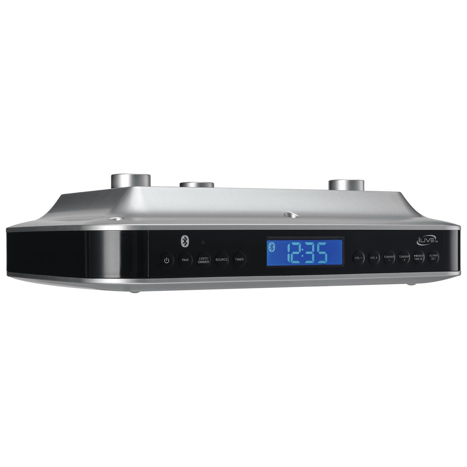 iLive Under Cabinet Music System with Built in Stereo Speakers and FM black