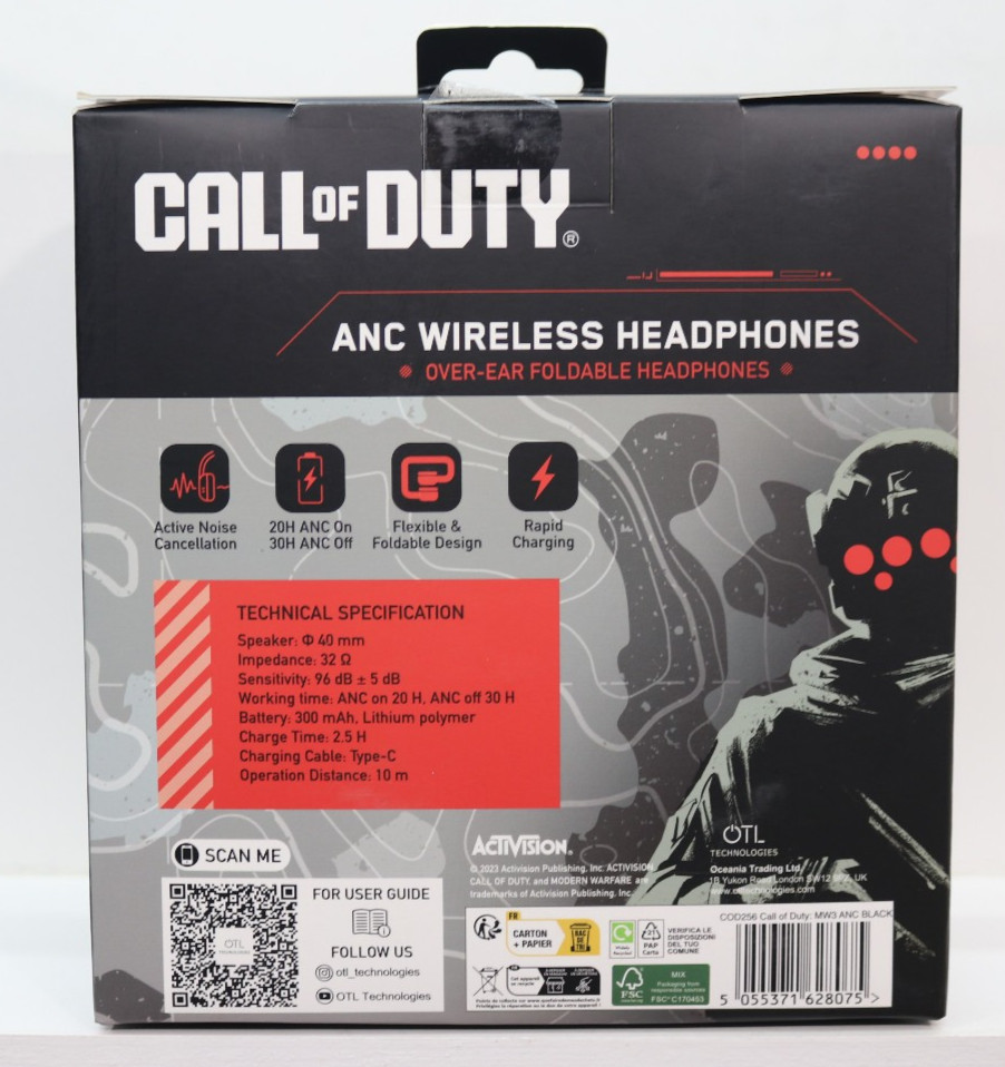 Call of Duty Modern Warfare III Wireless Bluetooth Headphones BLACK (101701)