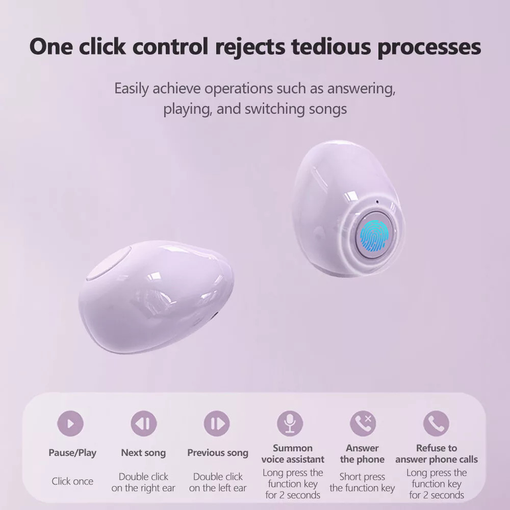 2025 NEW Mini Earbuds Invisible Sleep Headphone Bluetooth 5.2 Earphones Wireless