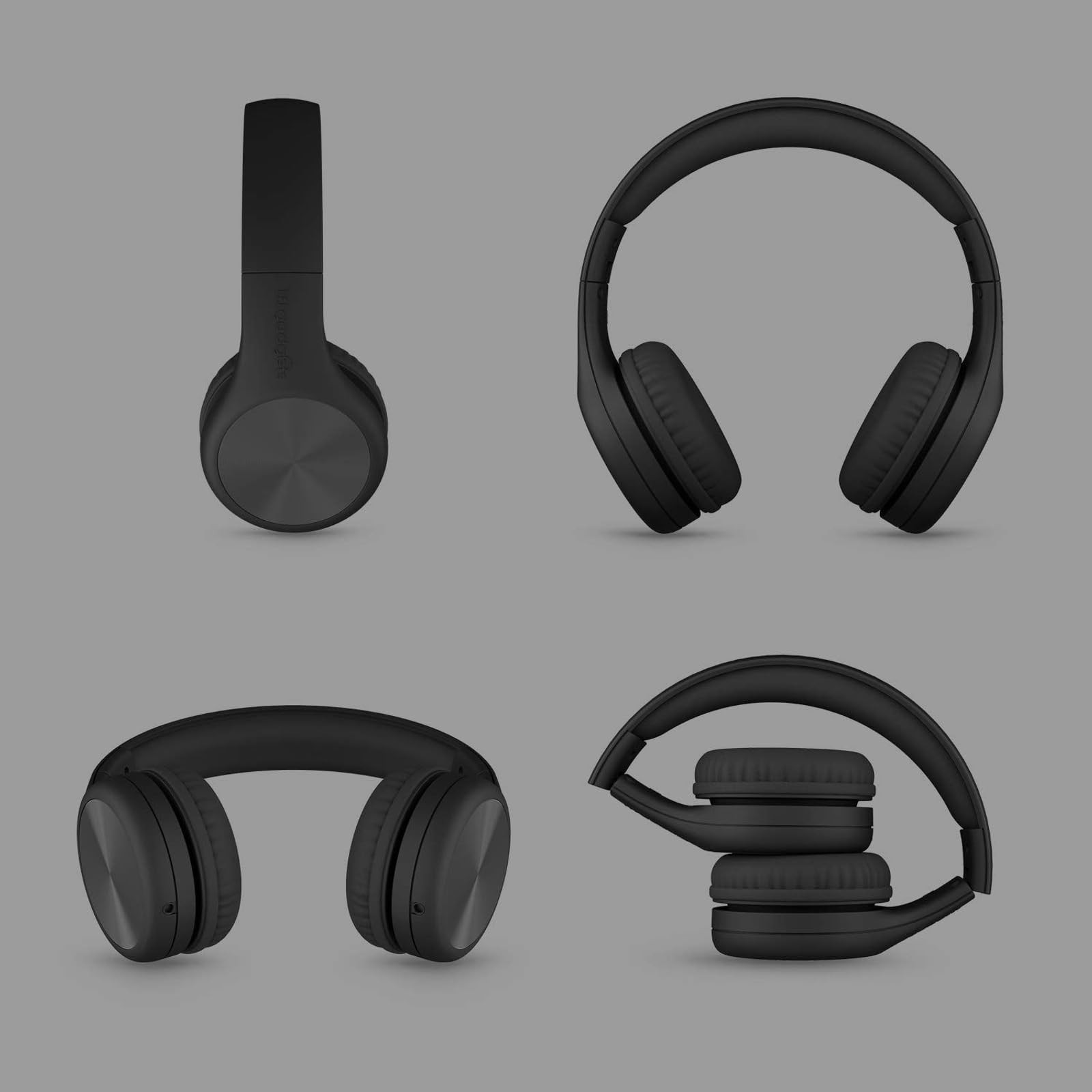 LilGadgets Connect+ Pro Wired Kids Headphones for School with Plain, Black