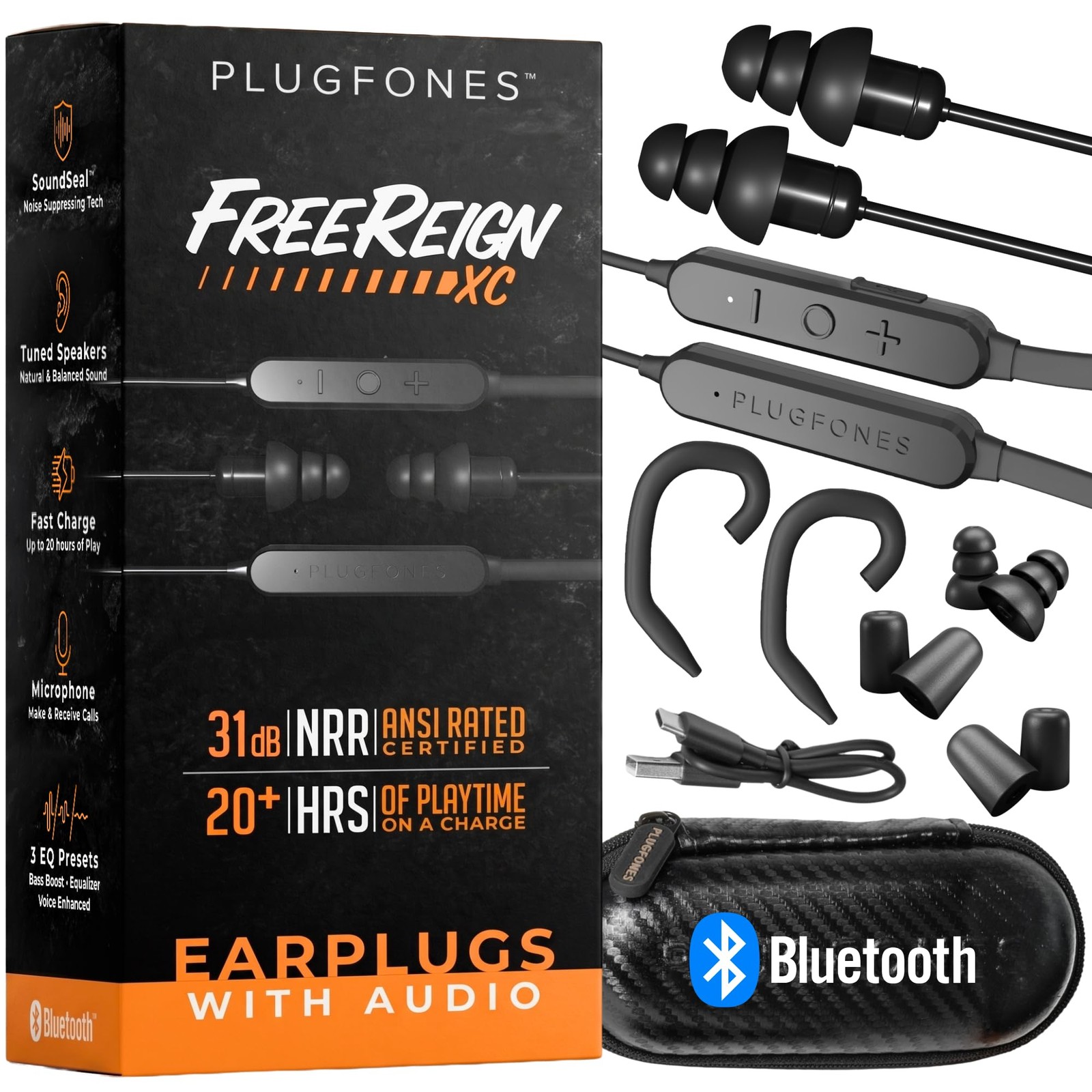 Plugfones FreeReign XC Bluetooth Earbuds Black