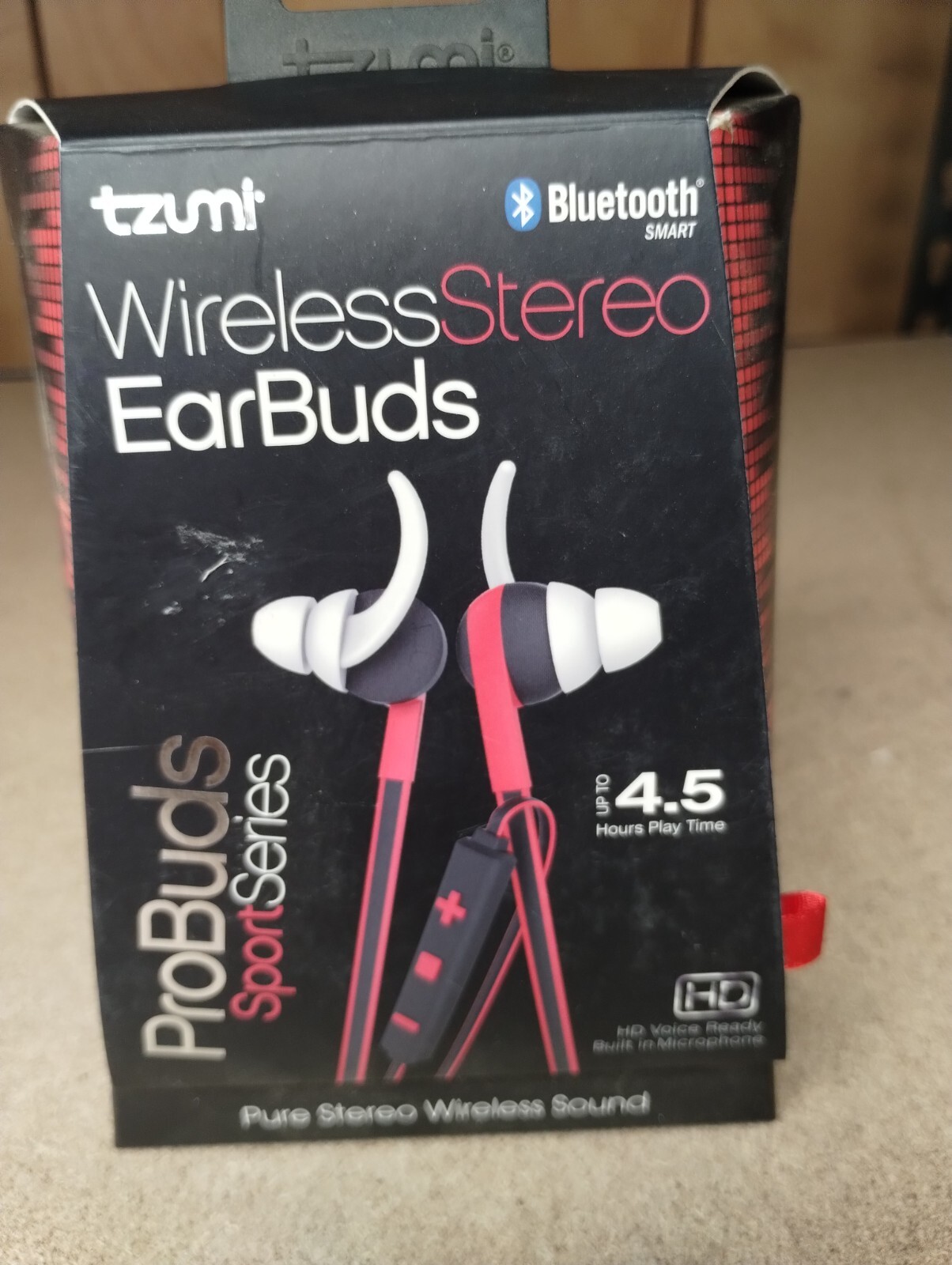 TZUMI Bluetooth Wireless Sport Earbuds Stereo Headphone Red/Black