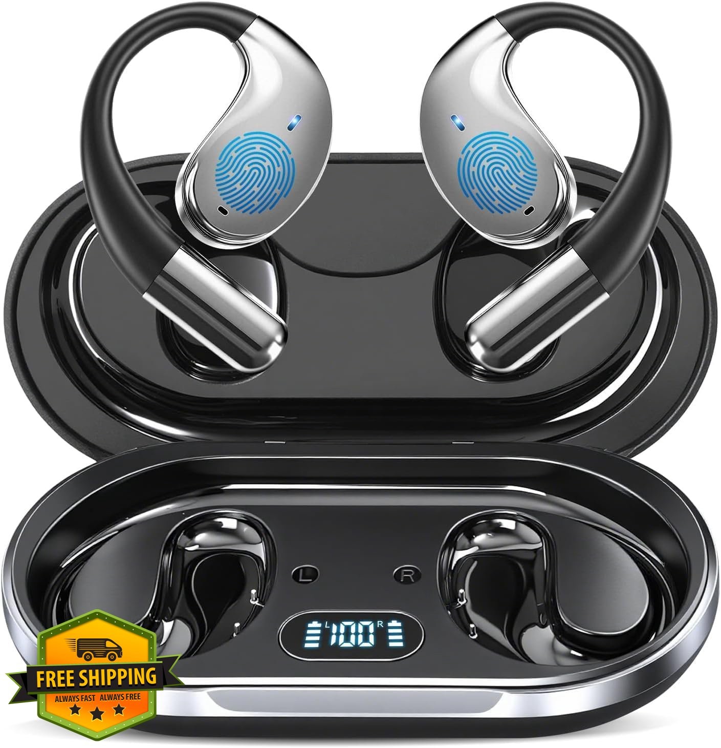 ZIDOXING Q39 Obsidian Black Bone Conduction Earbuds