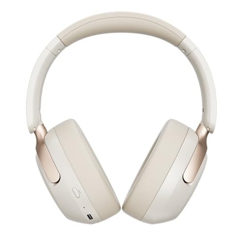 Q30 Bluetooth Headphones Over Ear,60H Playtime & 3 EQ Music Beige White