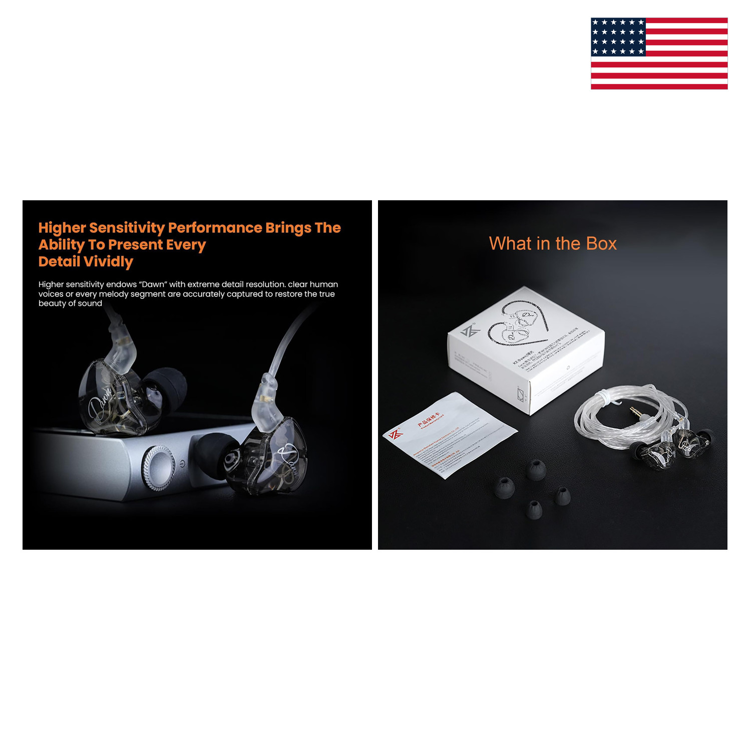 KZ Dawn IEM Wired in-Ear Monitor 3.5mm Noise Isolating Studio Gaming Earphones
