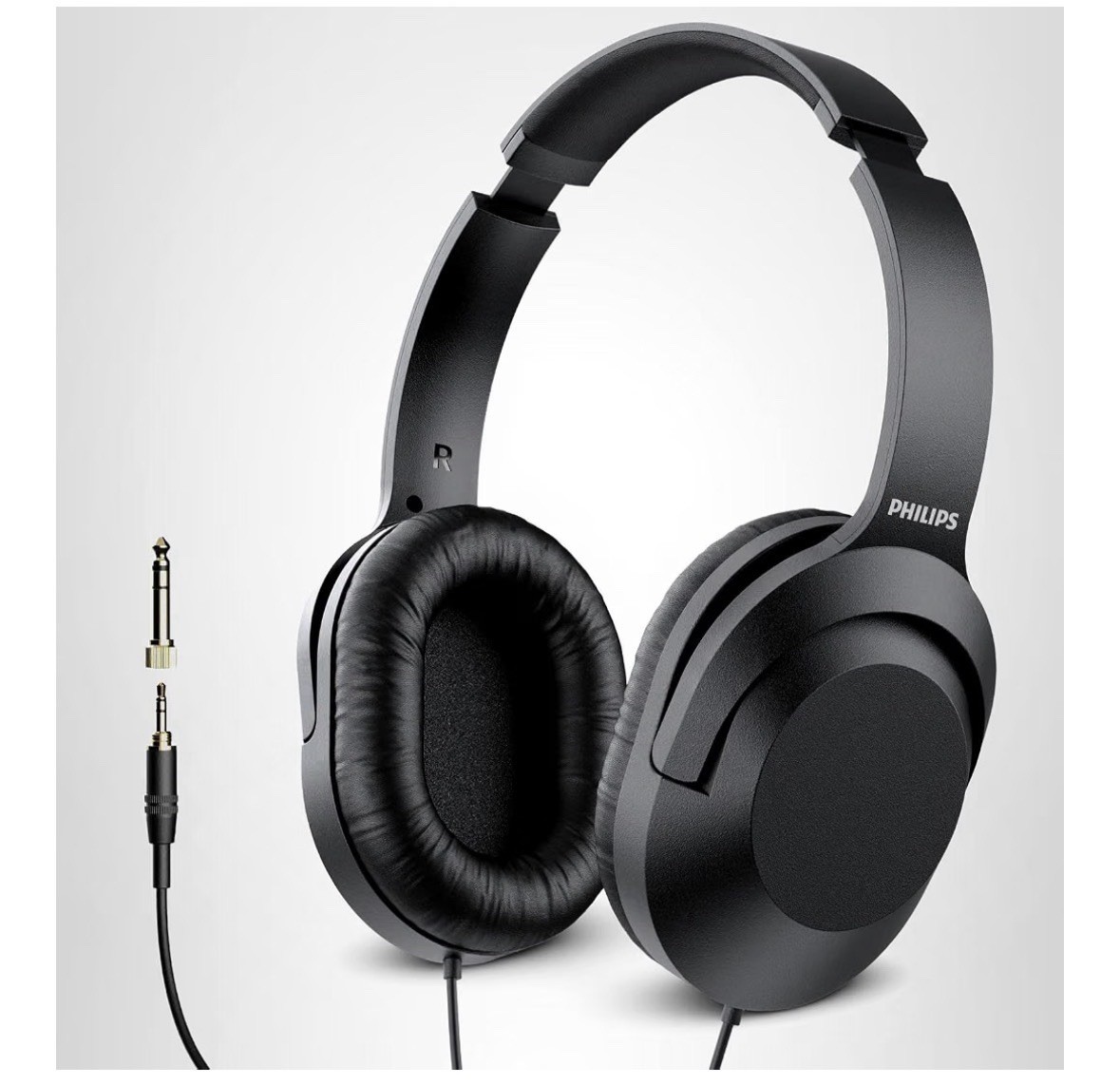 PHILIPS Over Ear Wired Stereo Headphones for Podcasts, Studio One Size, Black