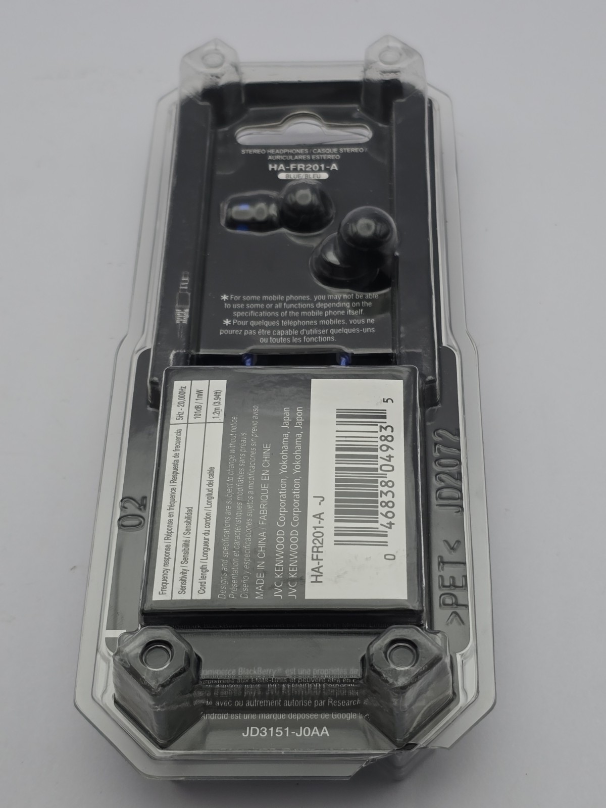 JVC HA-FR201-A XX Xtreme Xplosives InEar Stereo Earbuds w/Mic Remote, New Sealed