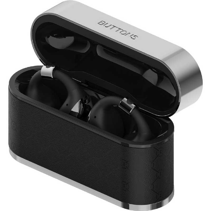 BUTTONS Clip Wireless Earphones Silver Black Ear Clip Style Bluetooth Audio F/J