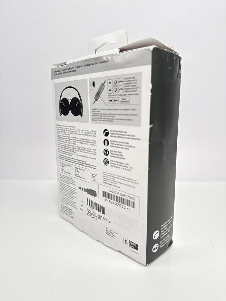 Sony MDR-ZX110 ZX Series Wired On-Ear Headphones 30mm Drivers Black