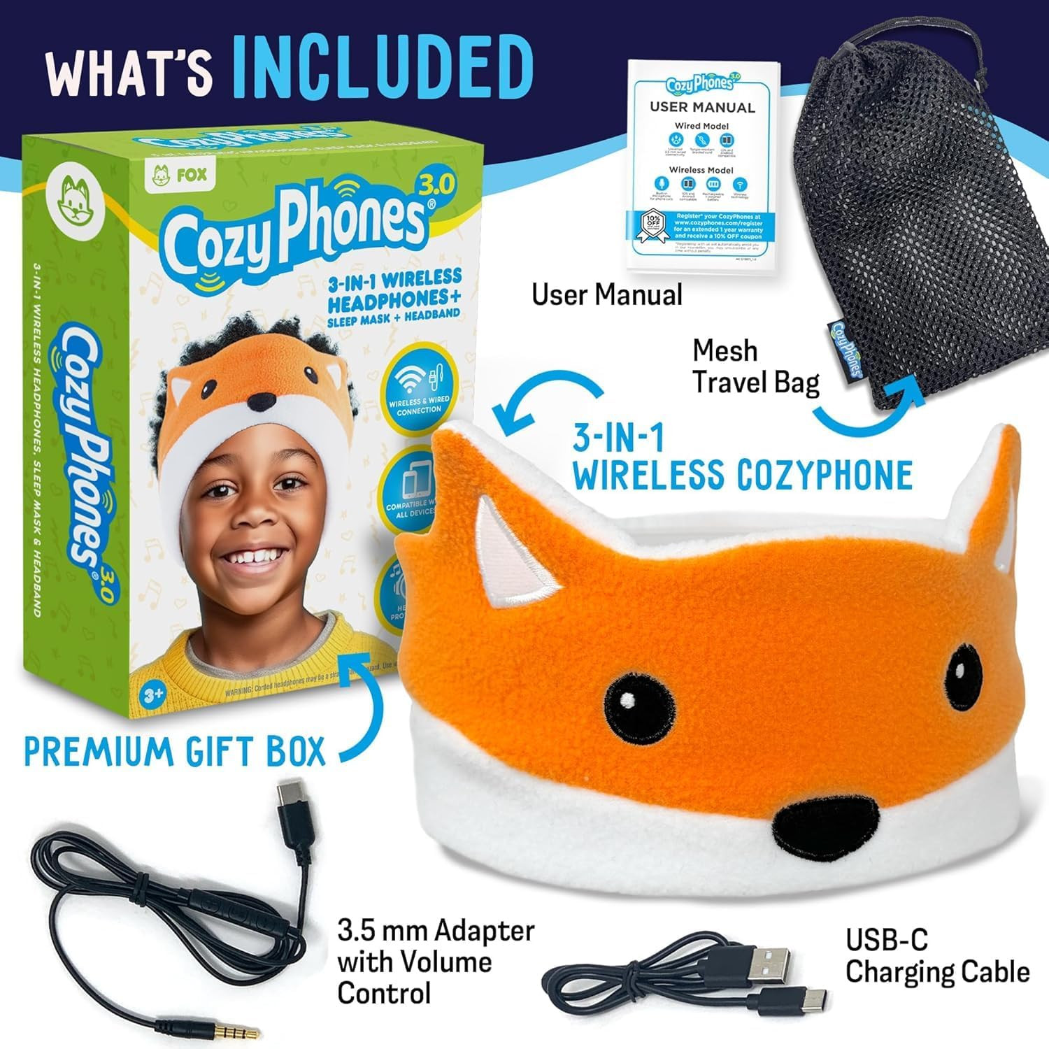 Toddler Headphones Wireless, Kids Bluetooth Earphones, Safe Volume – Wired Schoo