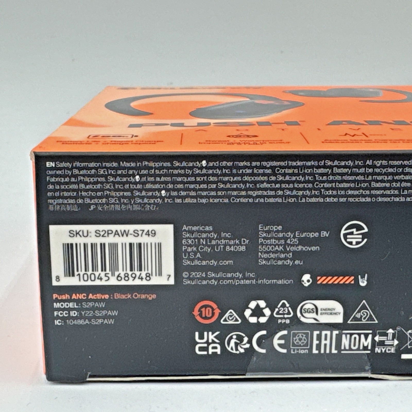 New Skullcandy Push ANC Active in-Ear Wireless Earbuds, 58 Hr Battery, IP67