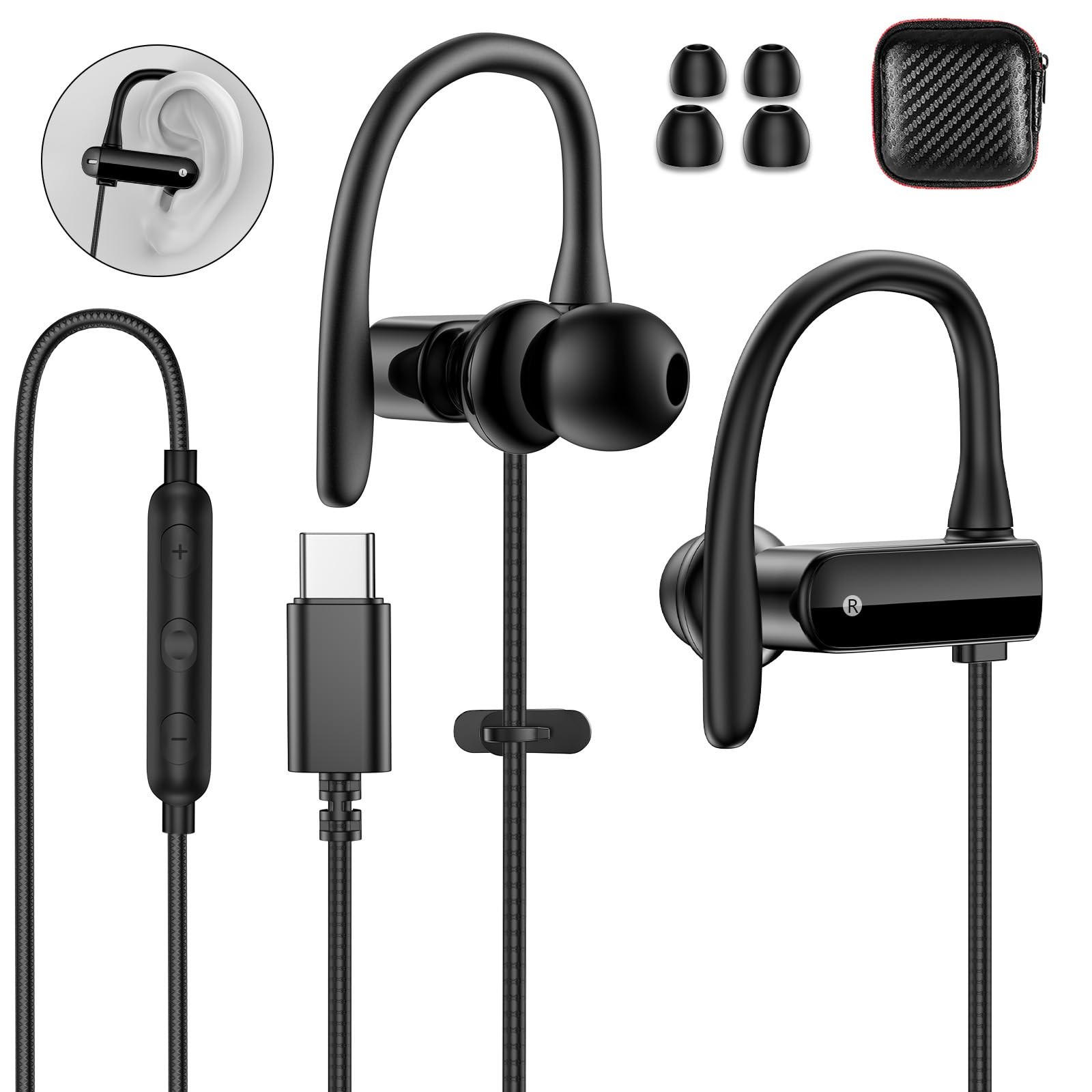 Wired USB C Headphones for iPad 10th Gen USB Type C Over Ear Earbuds for iPho…