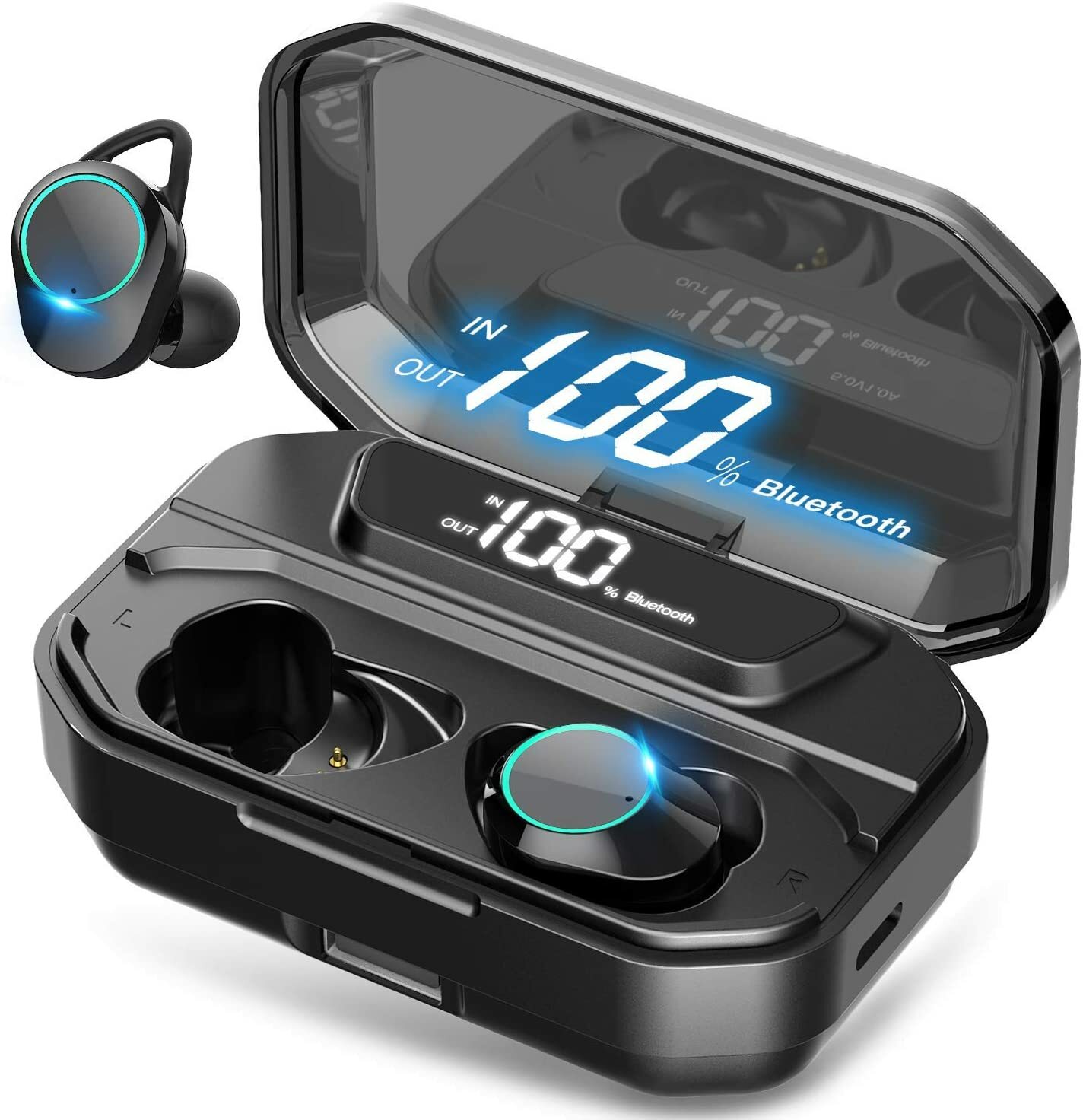 TWS Wireless Earbuds Bluetooth 5.0 Waterproof Headset Headphones With Power Bank