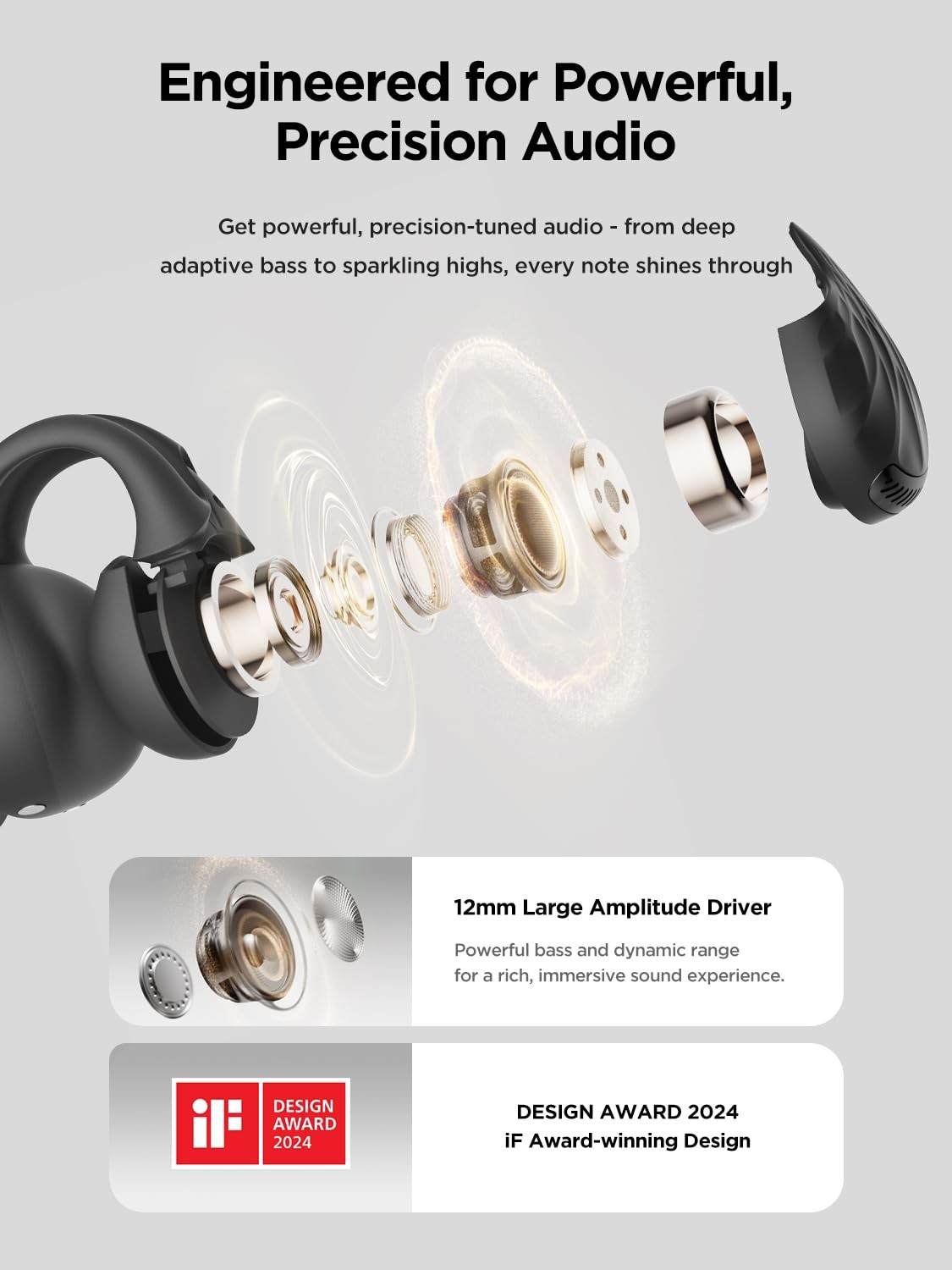 Open Ear Wireless Earbuds, Bluetooth 5.4 Ergonomic Clip on Bluetooth Earbuds …