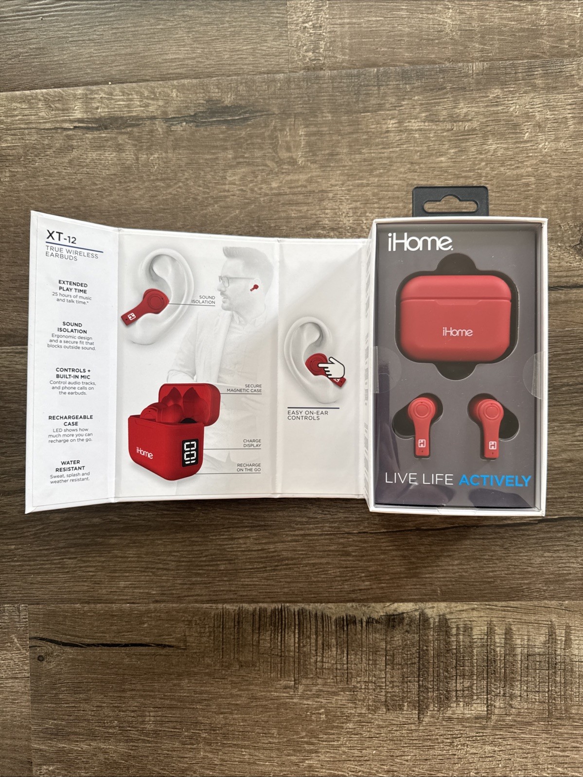 iHome HM-AU-BE-214-RD XT-12 TWS HEADPHONE RED – Brand New