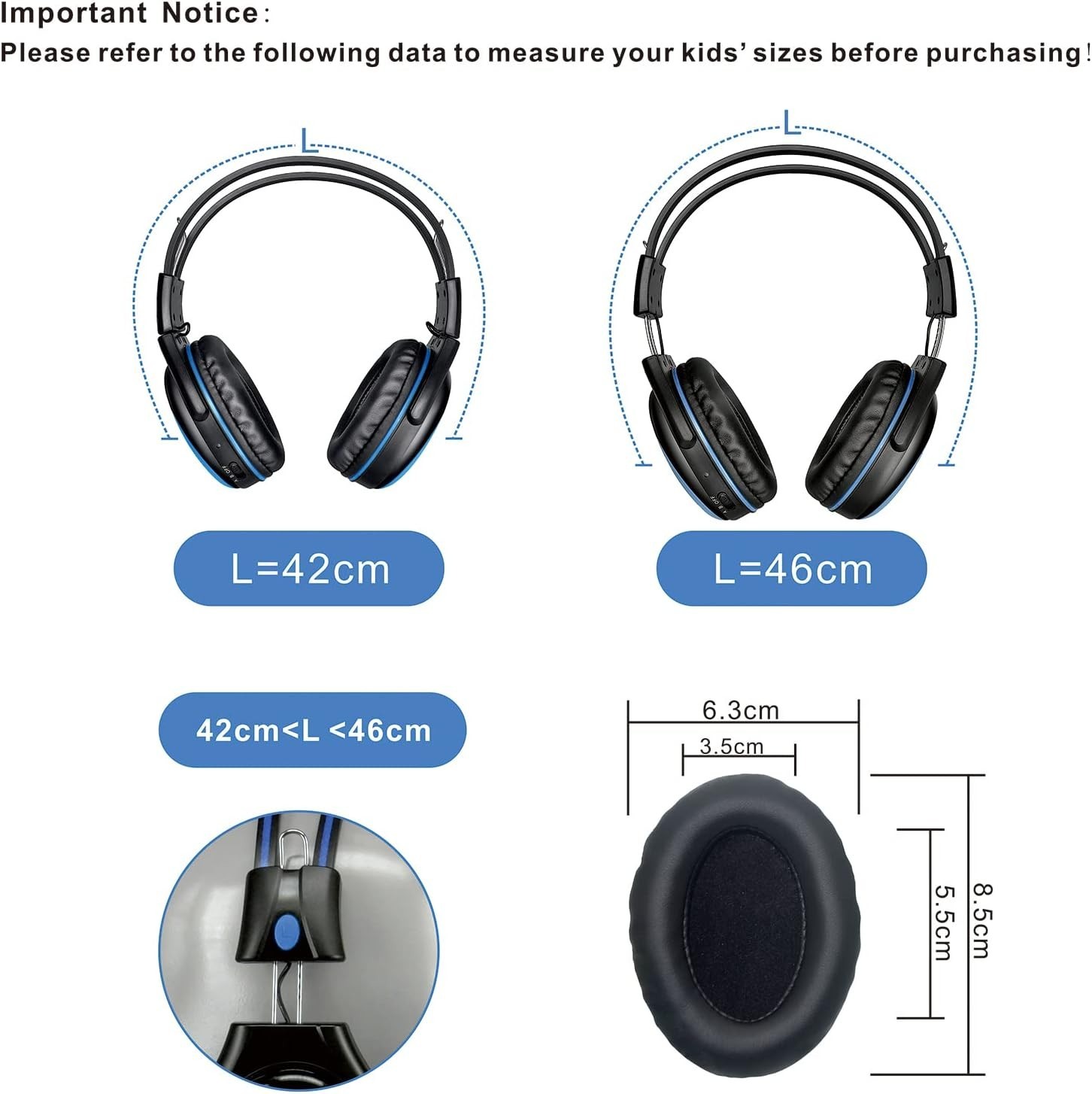 Dynamic Driver On-Ear Headphones for Kids, Foldable Design and Media Control
