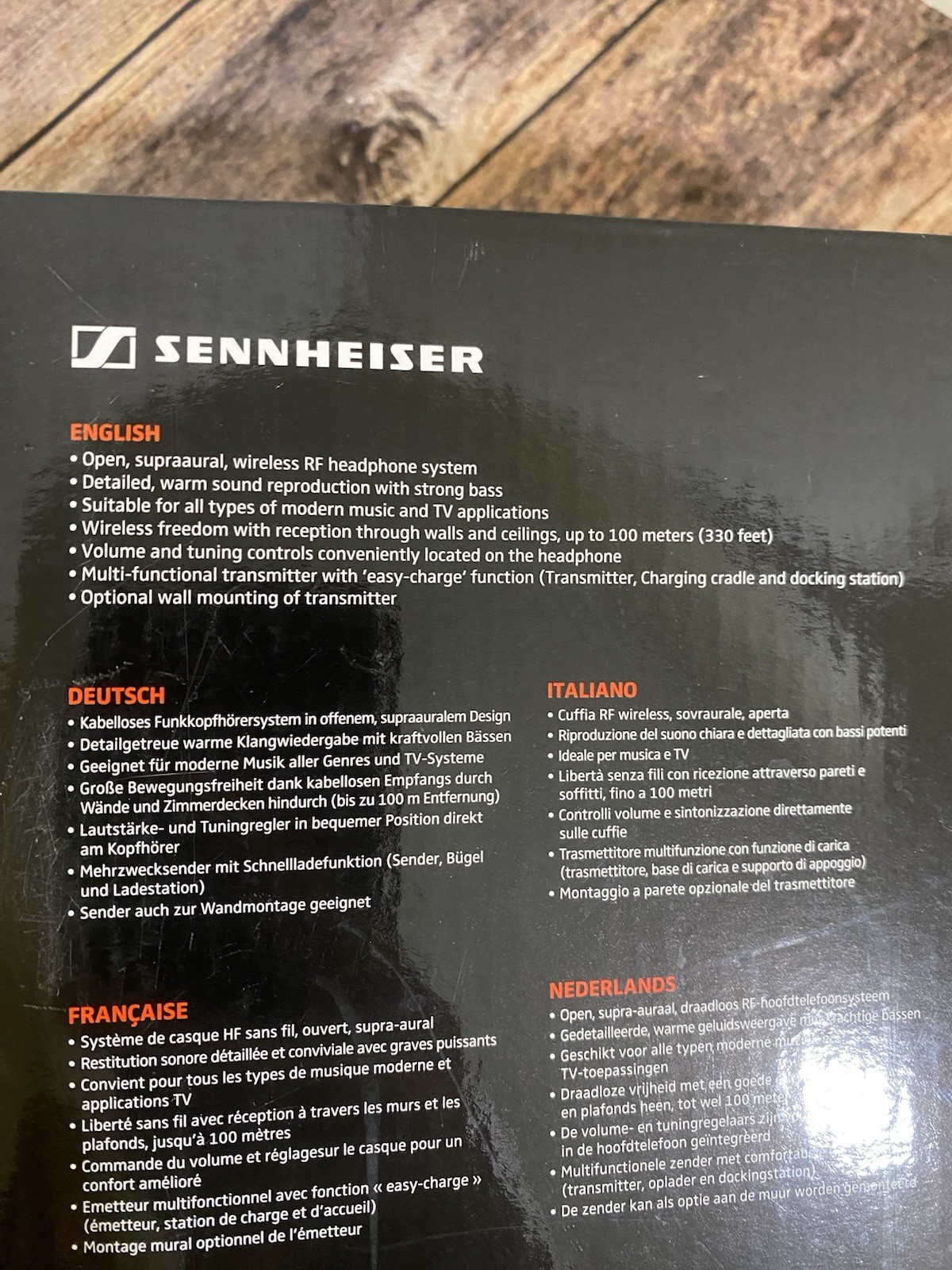 Sennheiser RS 120 Wireless RF Headphone System W/ Charging Base Tested/Works