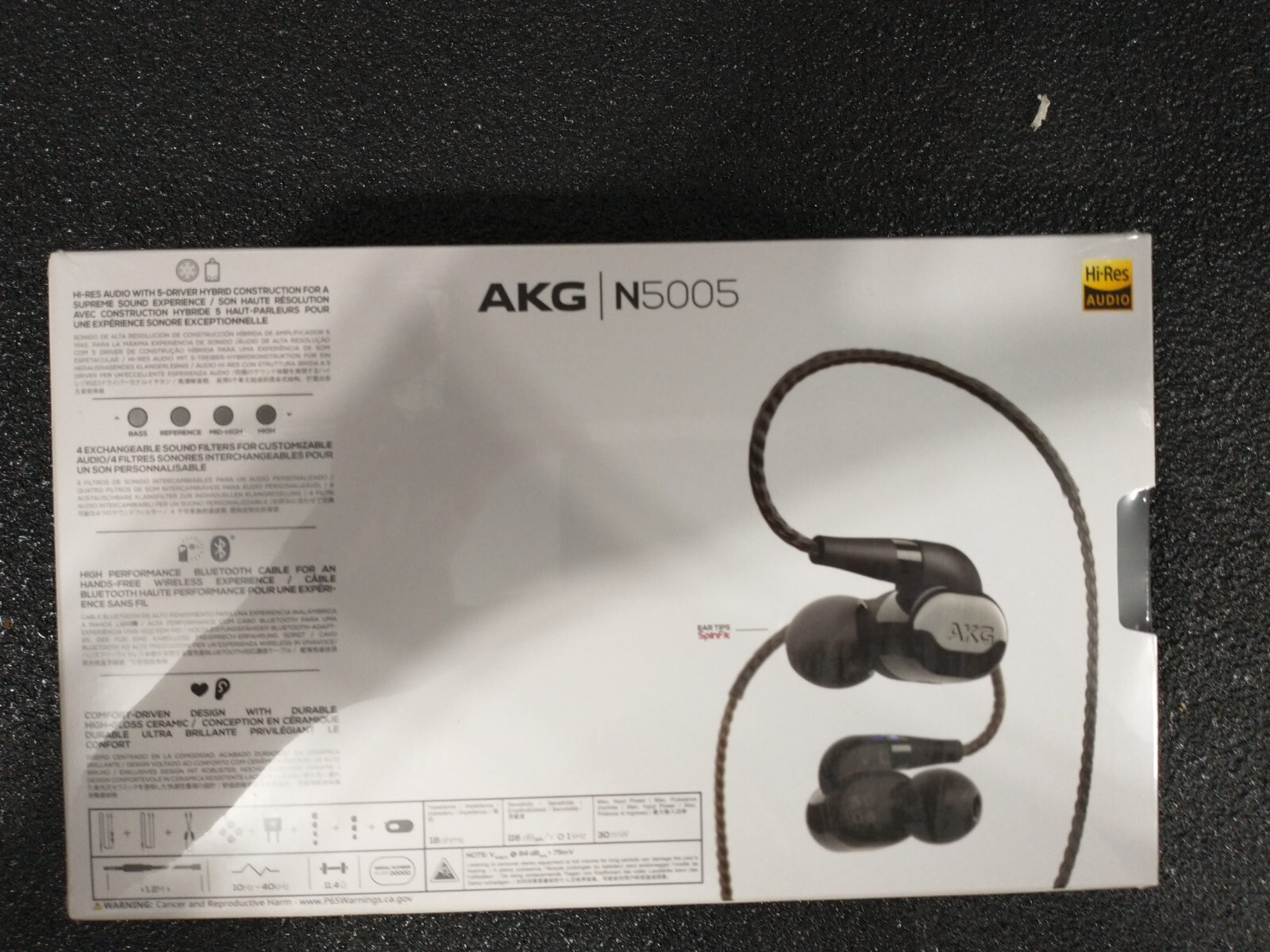 AKG N5005 Reference Class 5-Driver Configuration in-Ear Headphones, Black