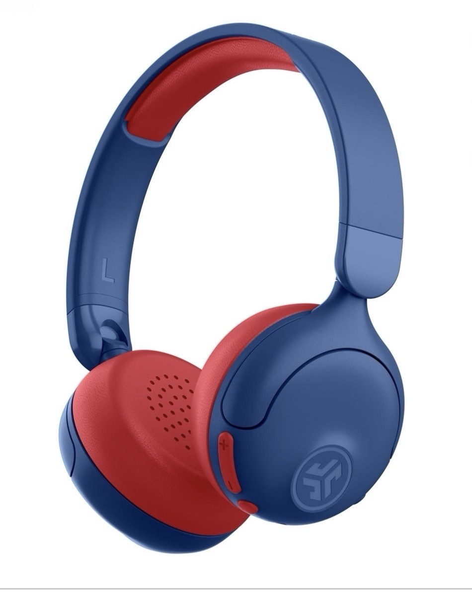 JLab JBuddies ANC 2 in 1 Kids Headphones Blue Red Wireless Noise Canceling Mic