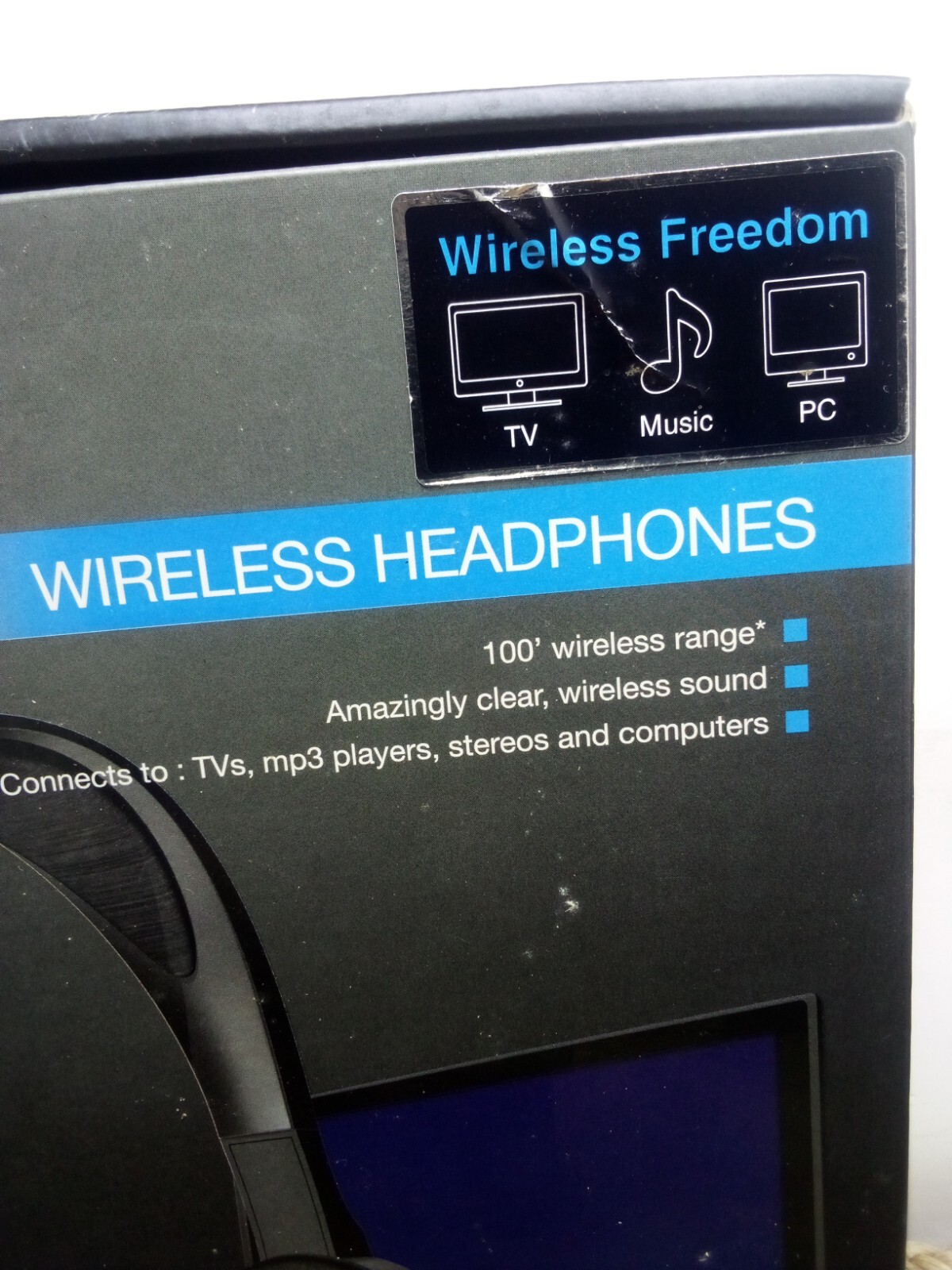 The Sharper Image Wireless Headphones 100′ Wireless Range