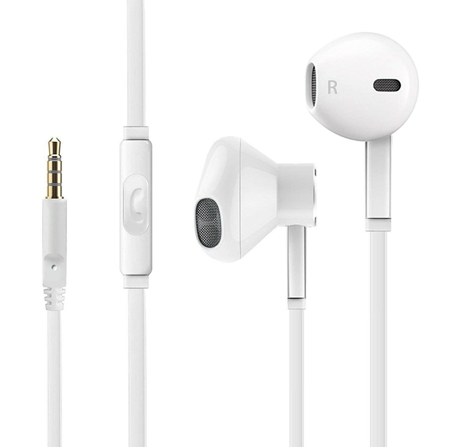 Headphones with Microphone Crystal Stereo Sound in-Ear Earphones Control Crystal