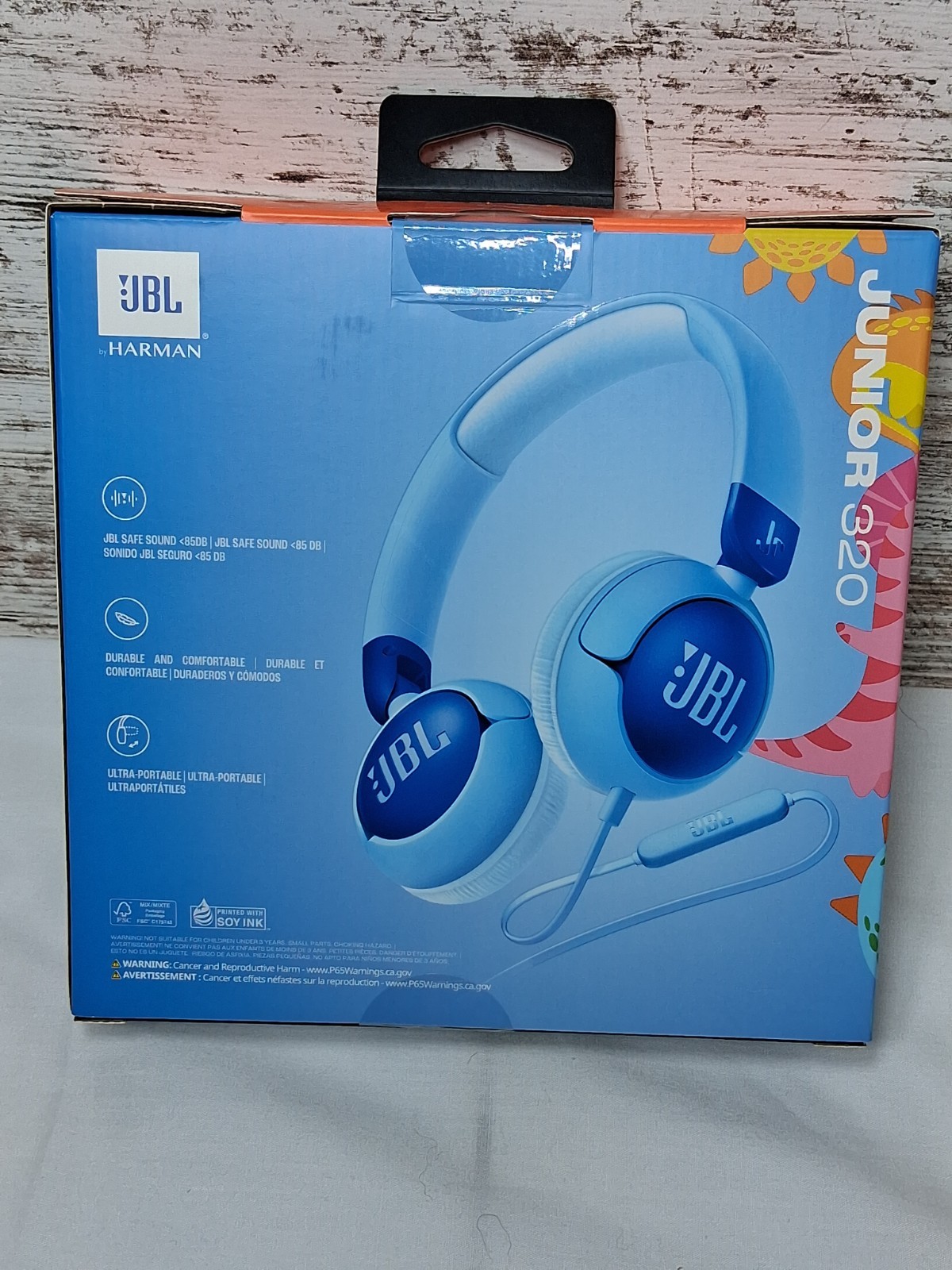 JBL Junior 320 Kids Headphones Blue Built-in mic NEW