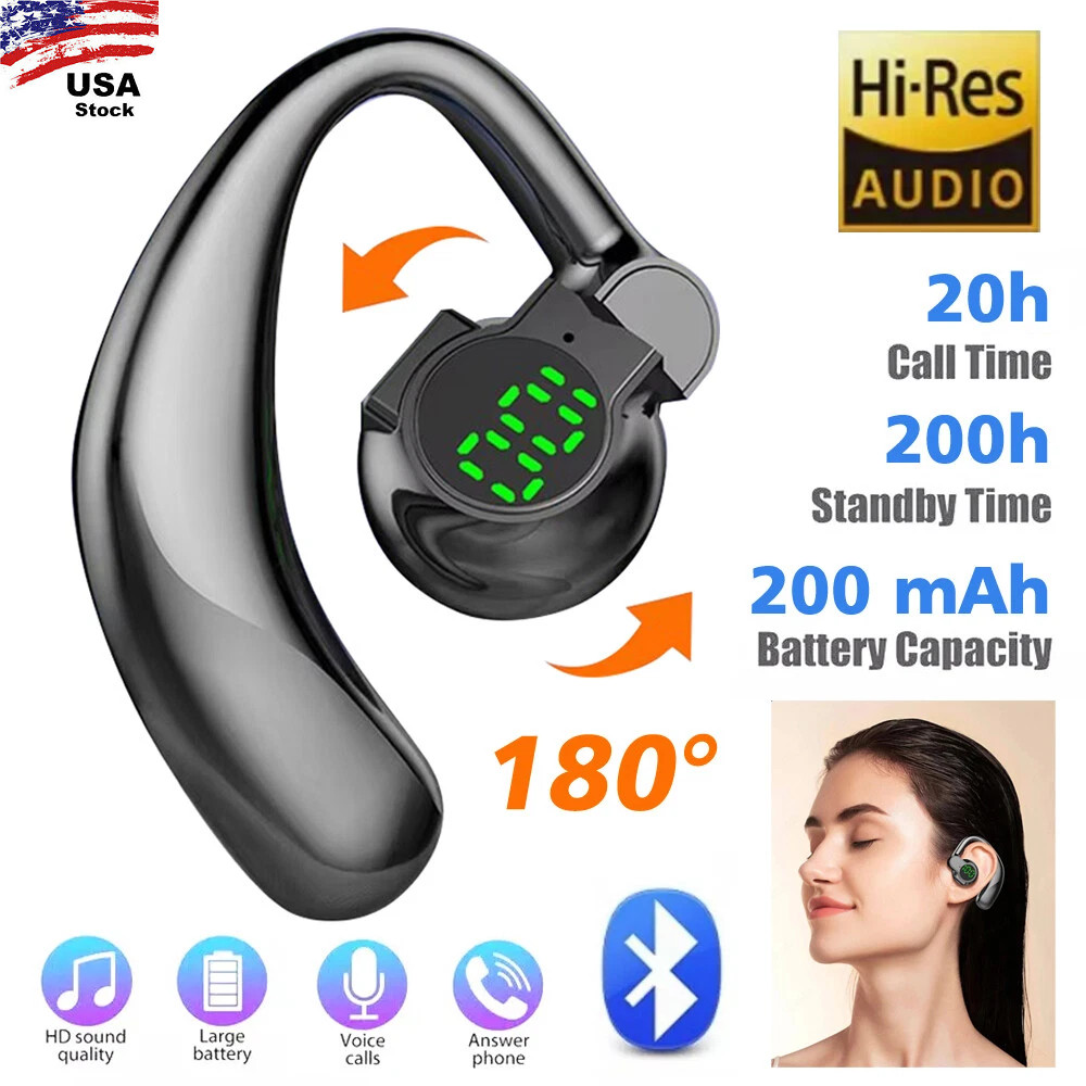 Wireless Bluetooth 5.4 Earpiece Trucker Headset Driving Noise Cancelling Earbuds