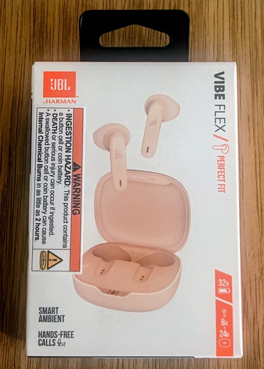 NEW JBL Vibe Flex True Wireless Earbuds Soft Pink Beige Sealed Bluetooth