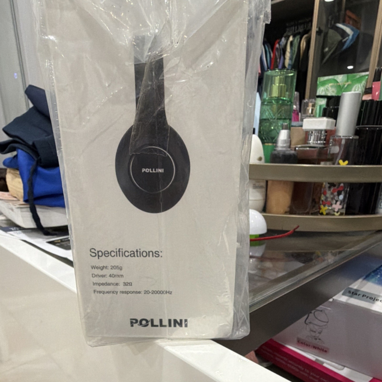 Pollini TP19 Wireless Bluetooth Headphones, 40mm Driver, 32Ω, 20-20000Hz, Black