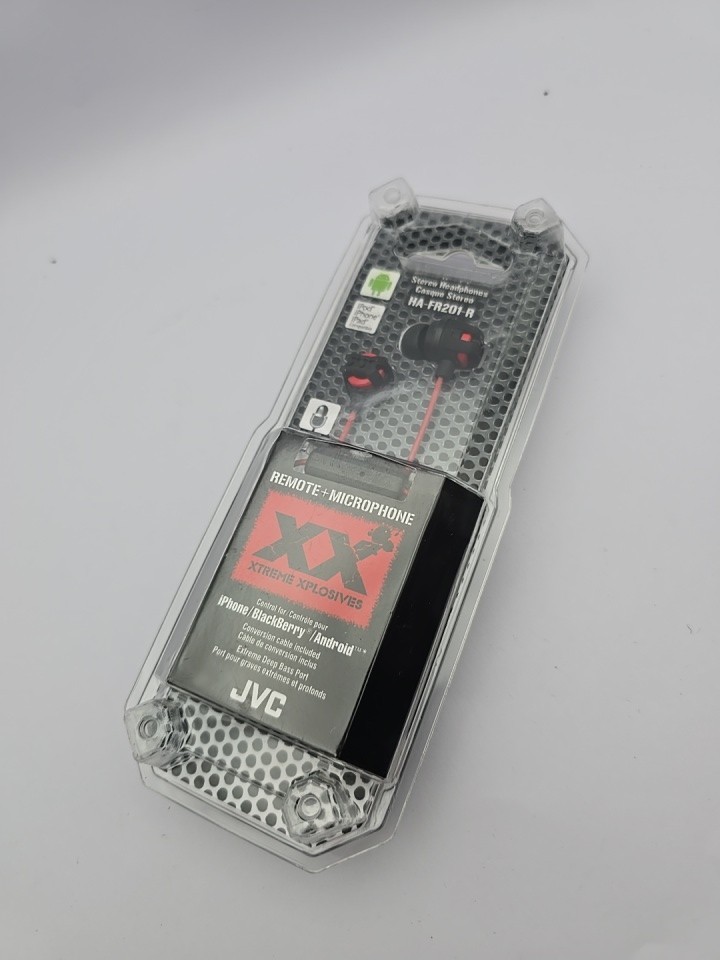 JVC HA-FR201-R XX Xtreme Xplosives InEar Stereo Earbuds w/Mic Remote, New Sealed