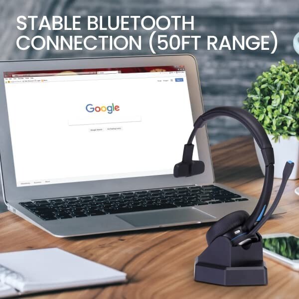 TruVoice BT60 Wireless Bluetooth Headset Multi Connect With Noise Canceling Mic
