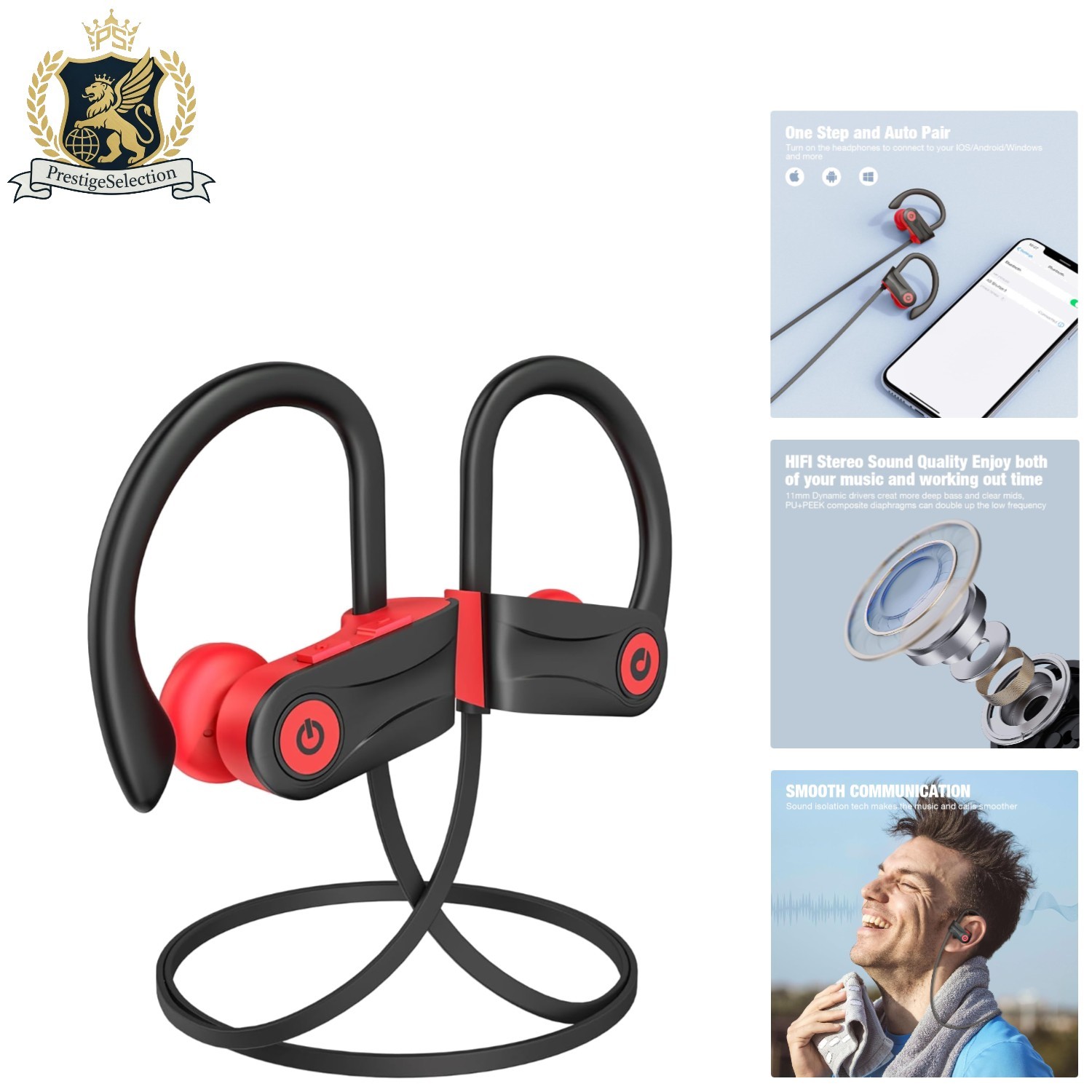 Water-Resistant Bluetooth Workout Earbuds – Stereo Sound & Noise Isolation