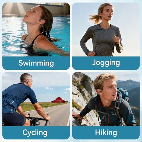 B11 Bone Conduction Headphones – IP68 Waterproof Earbuds – Black