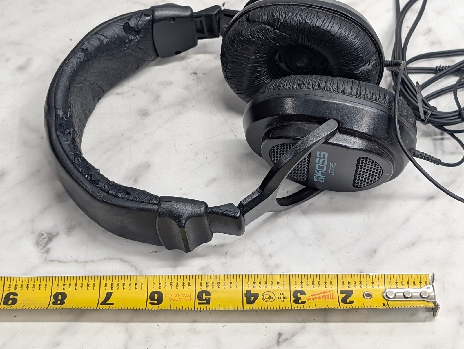 Koss TD/75 Stereo Headphones Over Ear Wired 3.5mm w/ Volume Control Black