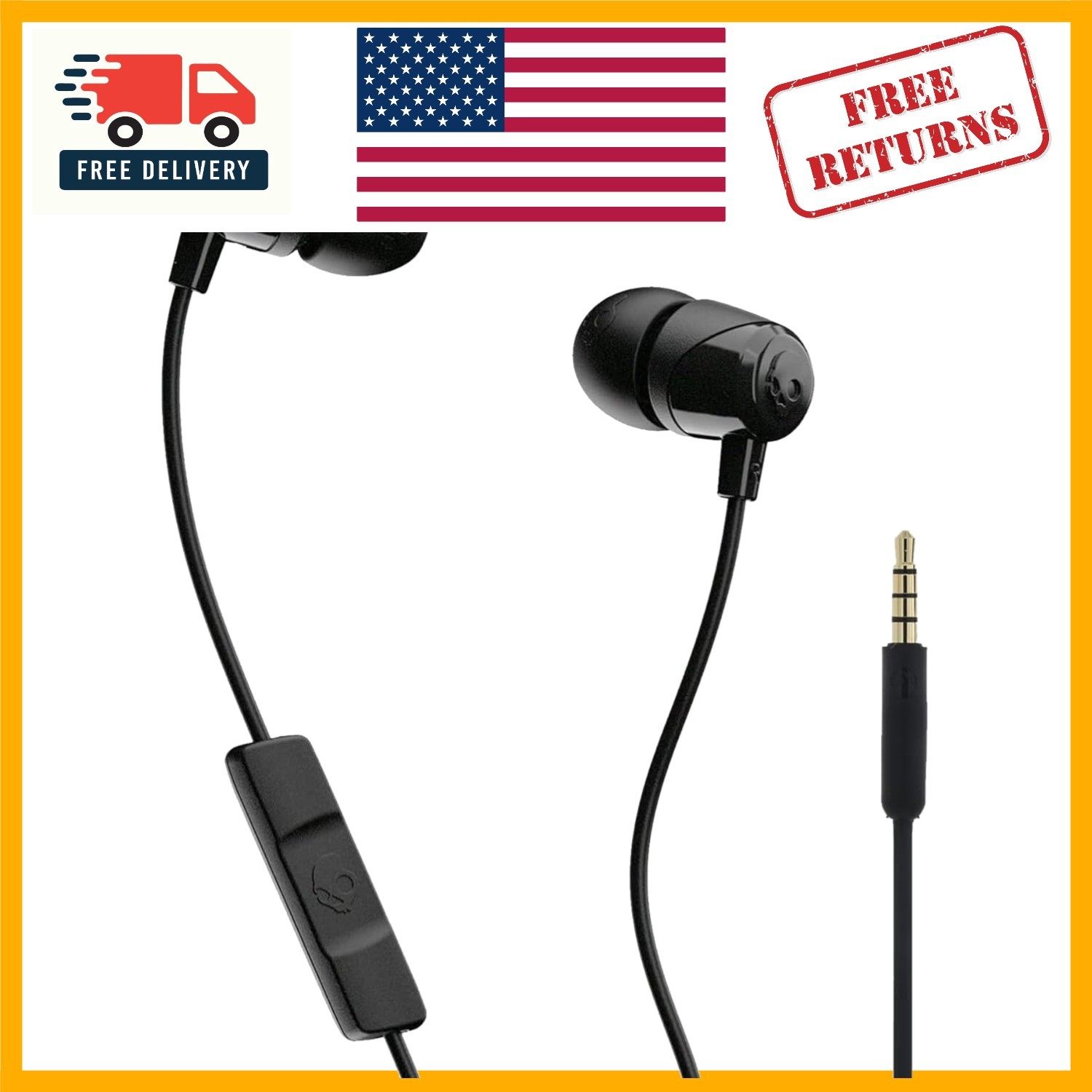 Dynamic Sound Jib Wired Earbuds with Noise Isolation & Convenient Call Control