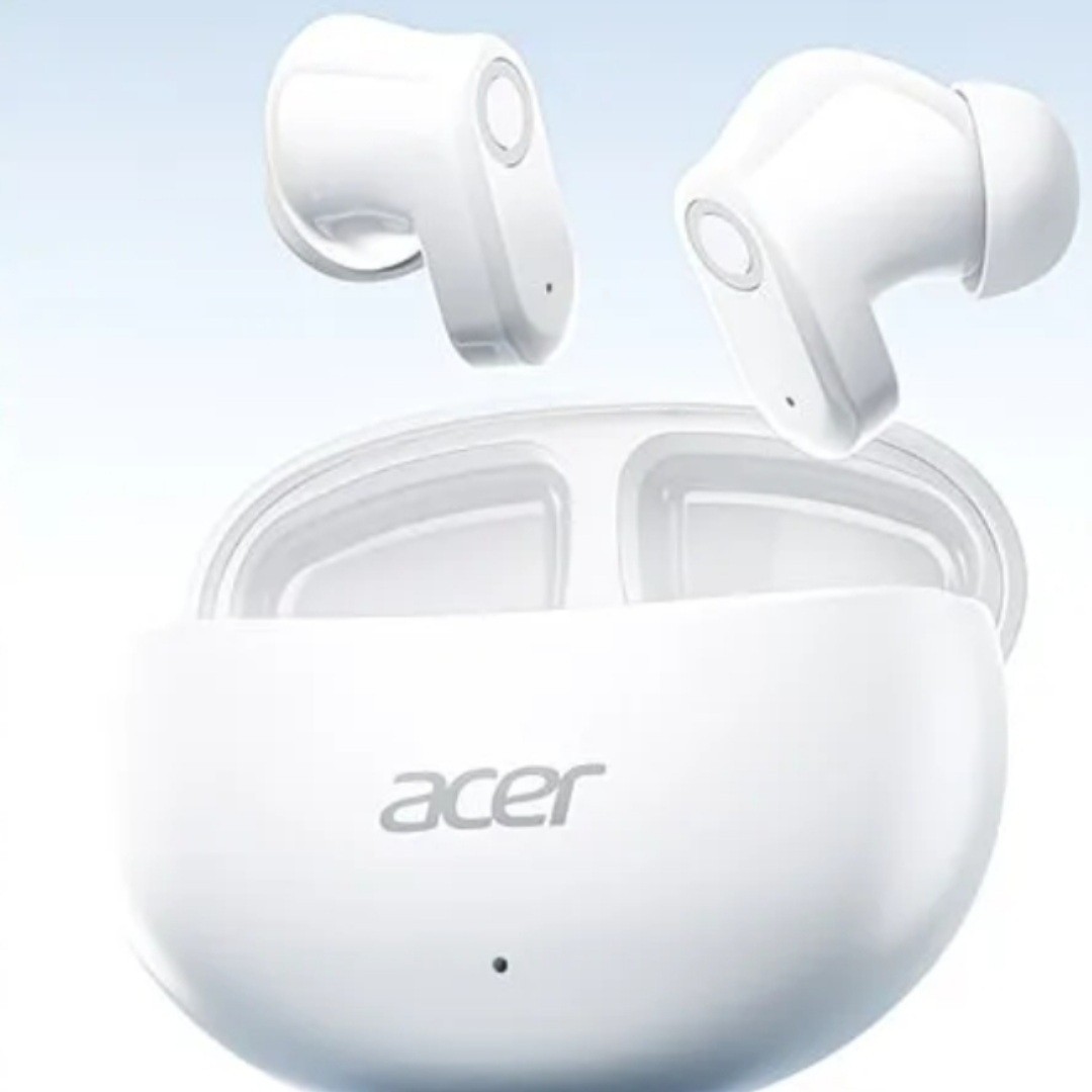 Acer New TWS Wireless Headset, High Quality Sound, Touch Control, White Pro