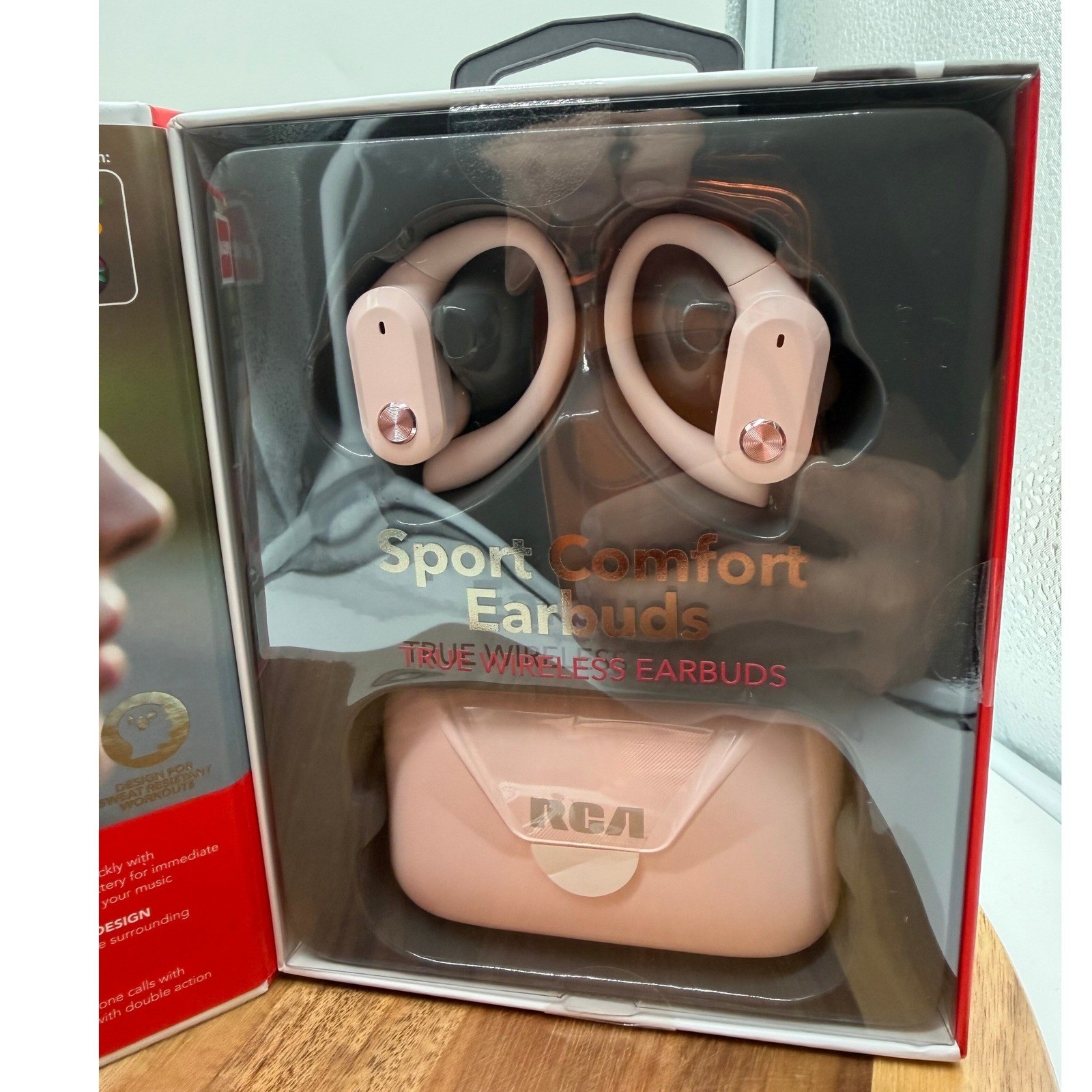 RCA Pink Wireless Headphones WAVE-58 & Sport Comfort Earbuds Bluetooth Bundle