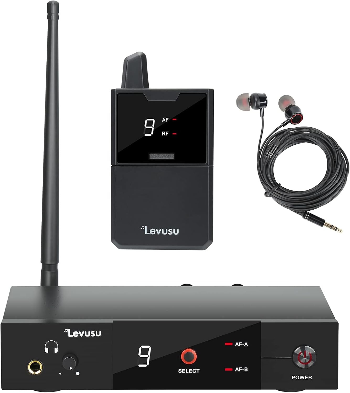 UHF Wireless in-Ear Monitor System with Earphone,180Ft, 1 Bodypack, Black