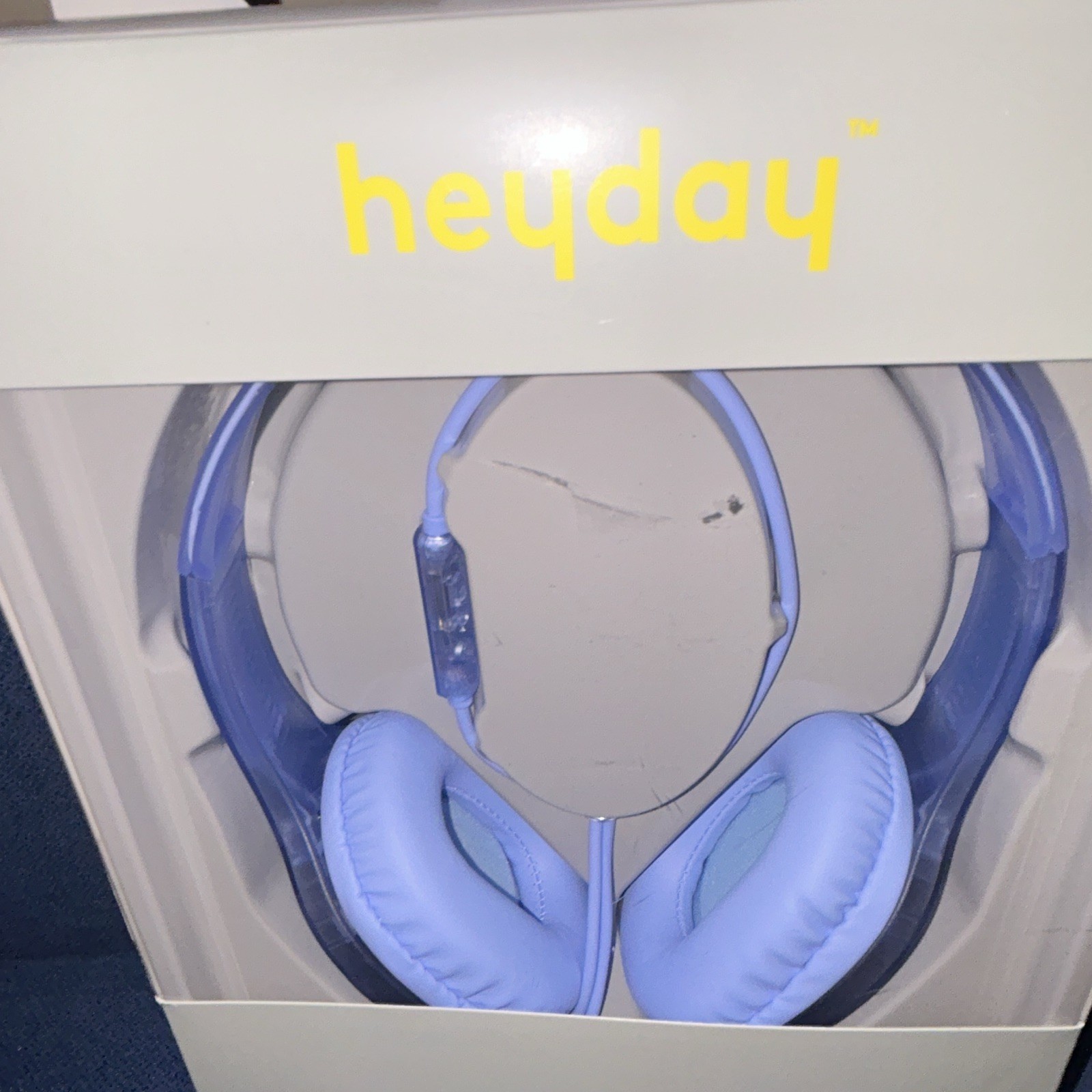 heyday Wired Headband Headphones 3.5mm Blue w/ Mic, Volume Control, Adj.