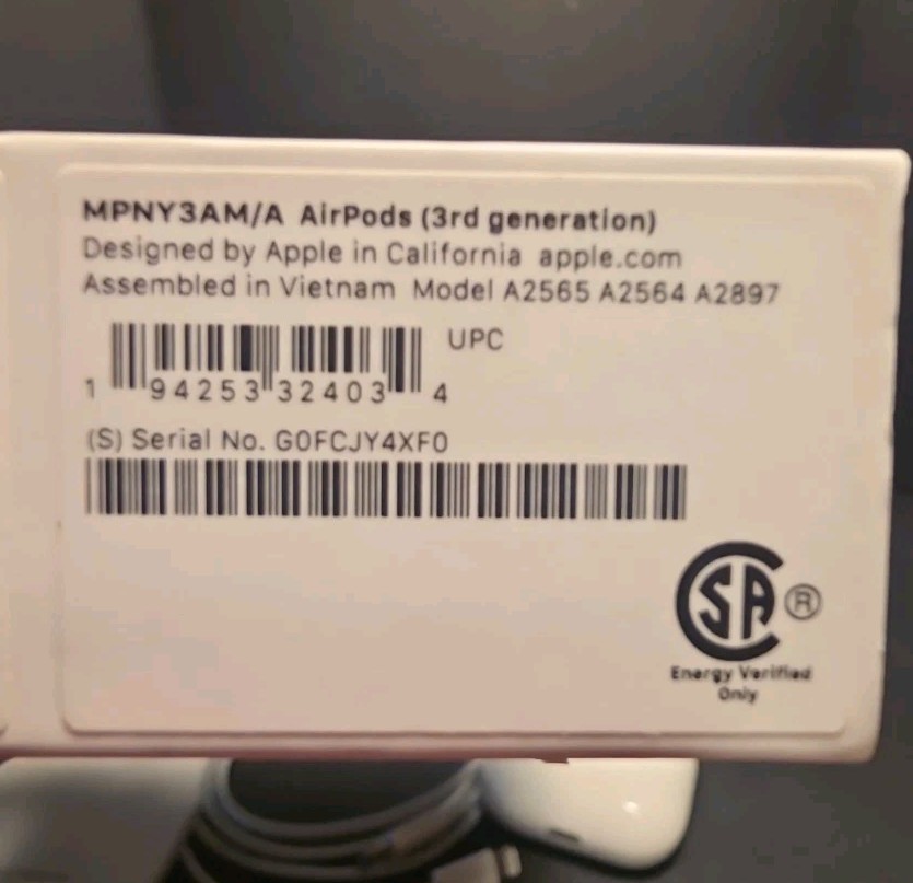 Apple AirPods 3rd Generation MPNY3AM/A True Wireless Earbuds White-USED