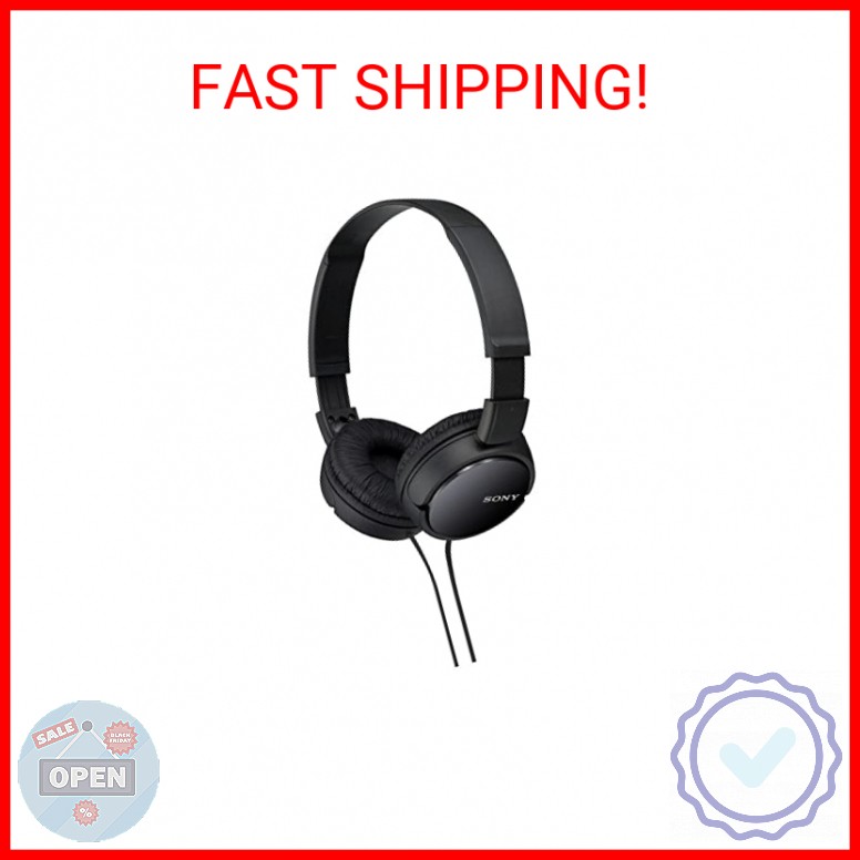 Sony ZX Series Wired On-Ear Headphones, Black MDR-ZX110