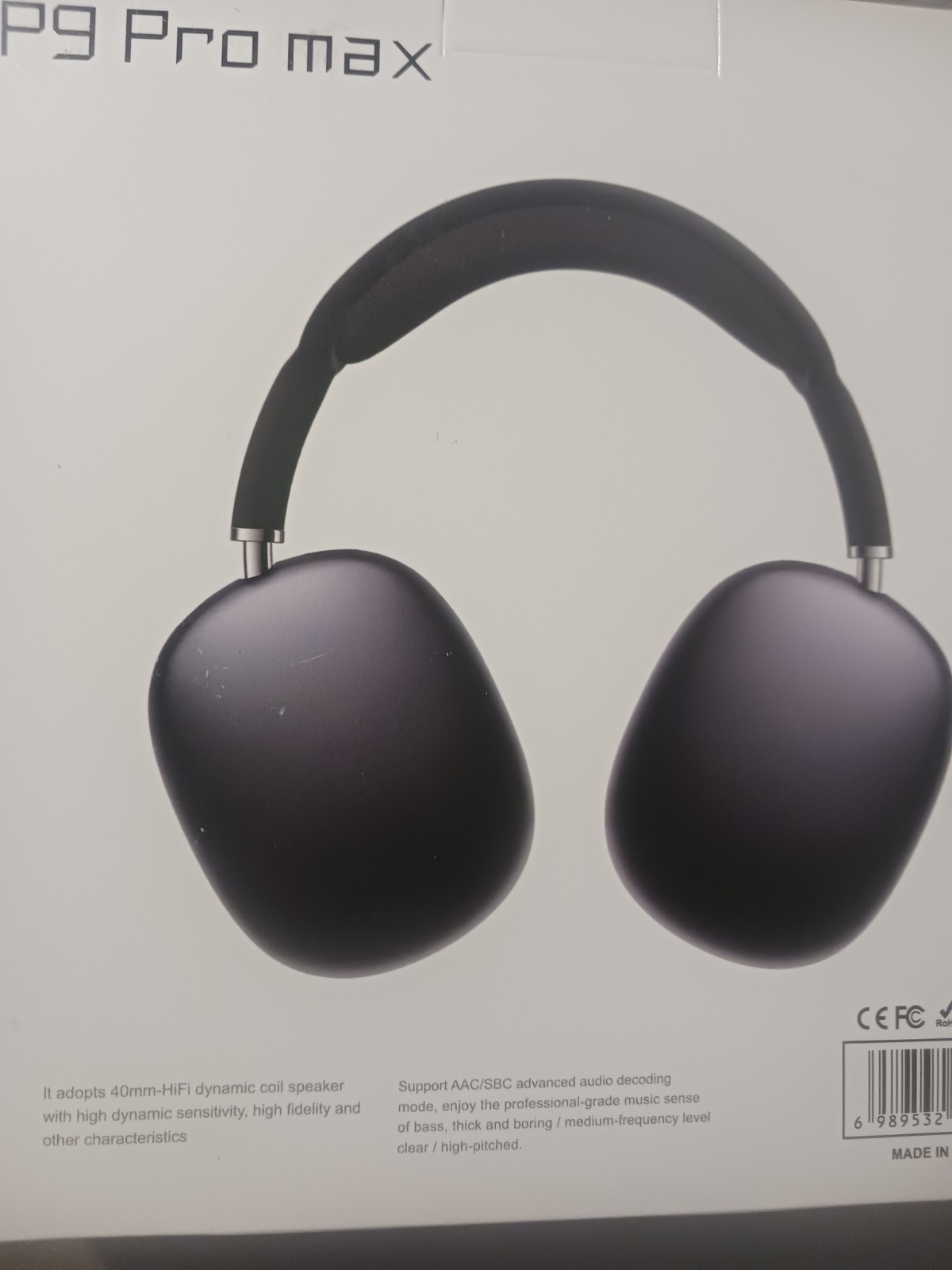 P9 Pro max Over-Ear Bluetooth Headphones (Silver)