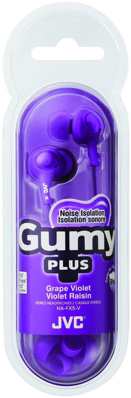 Jvc Ha-fx5 Gumy Plus Violet Inner Ear Headphones With 3.5Mm Connector