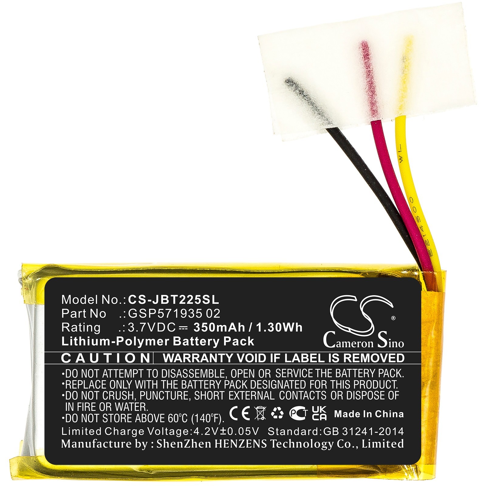 BATTERIE Li-Pol 3.7V 350mAh GSP571935 02 For JBL Tune 225 TWS Charging Case