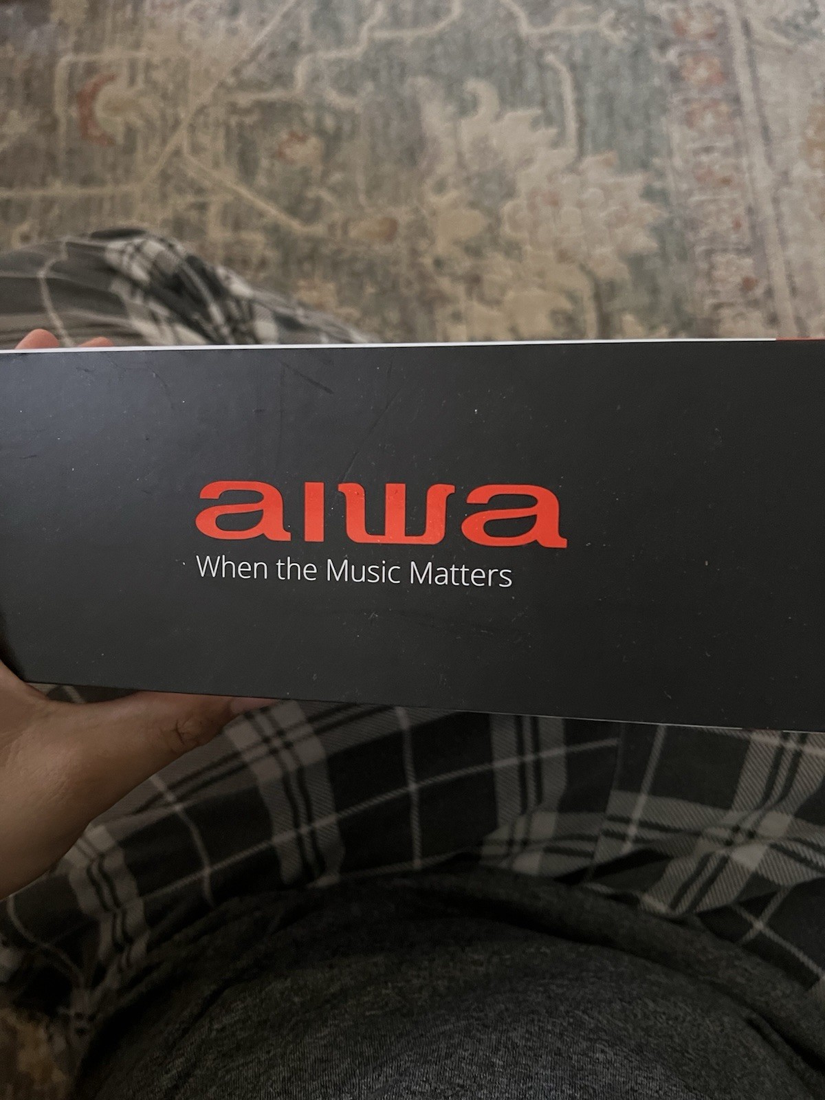 Aiwa Retro Flow Bluetooth Over-Ear Wireless Headphones Adjustable, Silver/Brown
