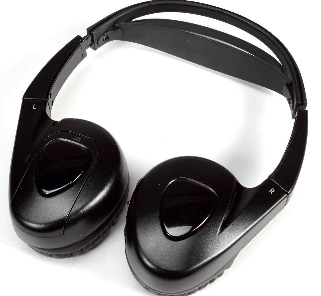 Audiovox Wireless IR Infrared Stereo Headphones For Car DVD Player – Black