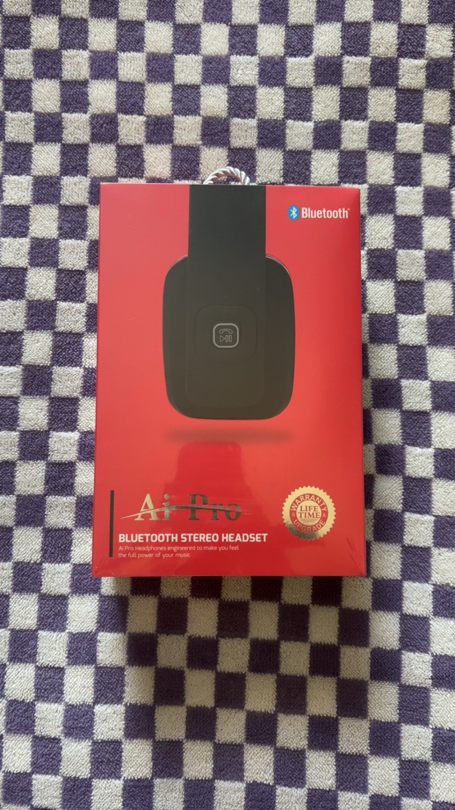 Ai Pro AIPRO-200 PLUS Bluetooth Headset Noise Cancellation Foldaway Black Red