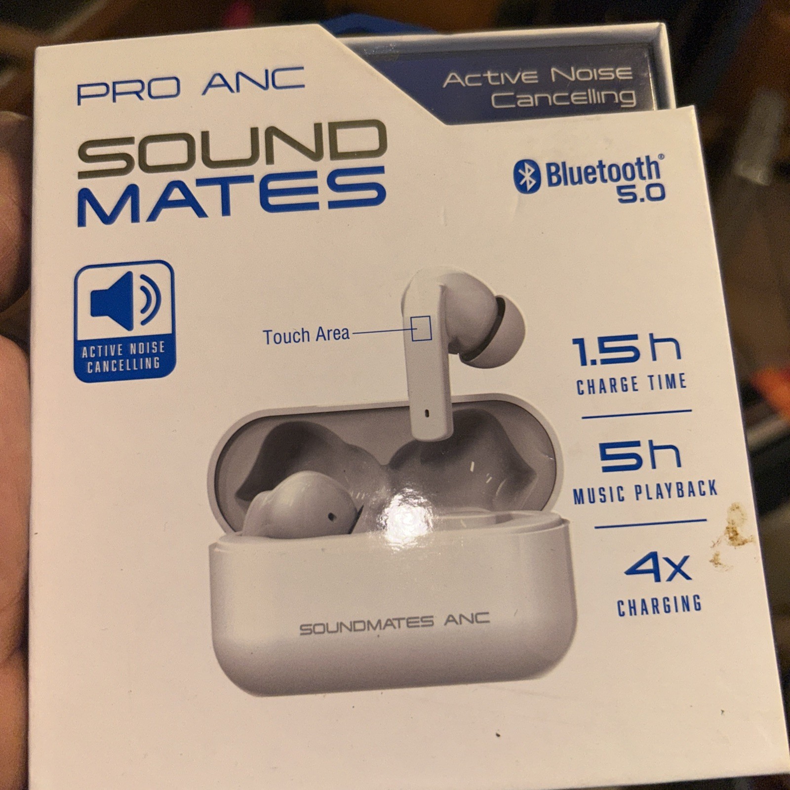 Tzumi SoundMates Pro ANC Bluetooth 5.0 Wireless Earbuds – White