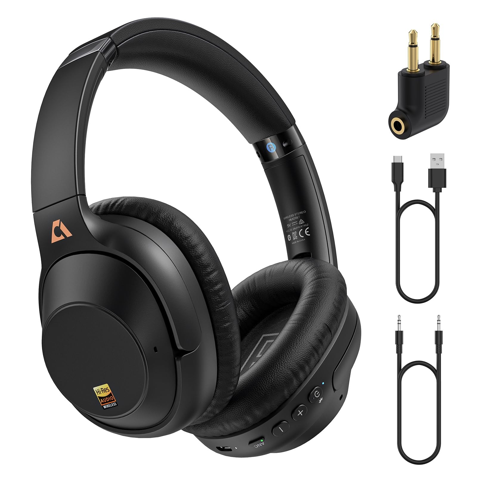 Active Noise Cancelling Headphones for Airplane Travel, LDAC Hi-Res Audio, Wi…
