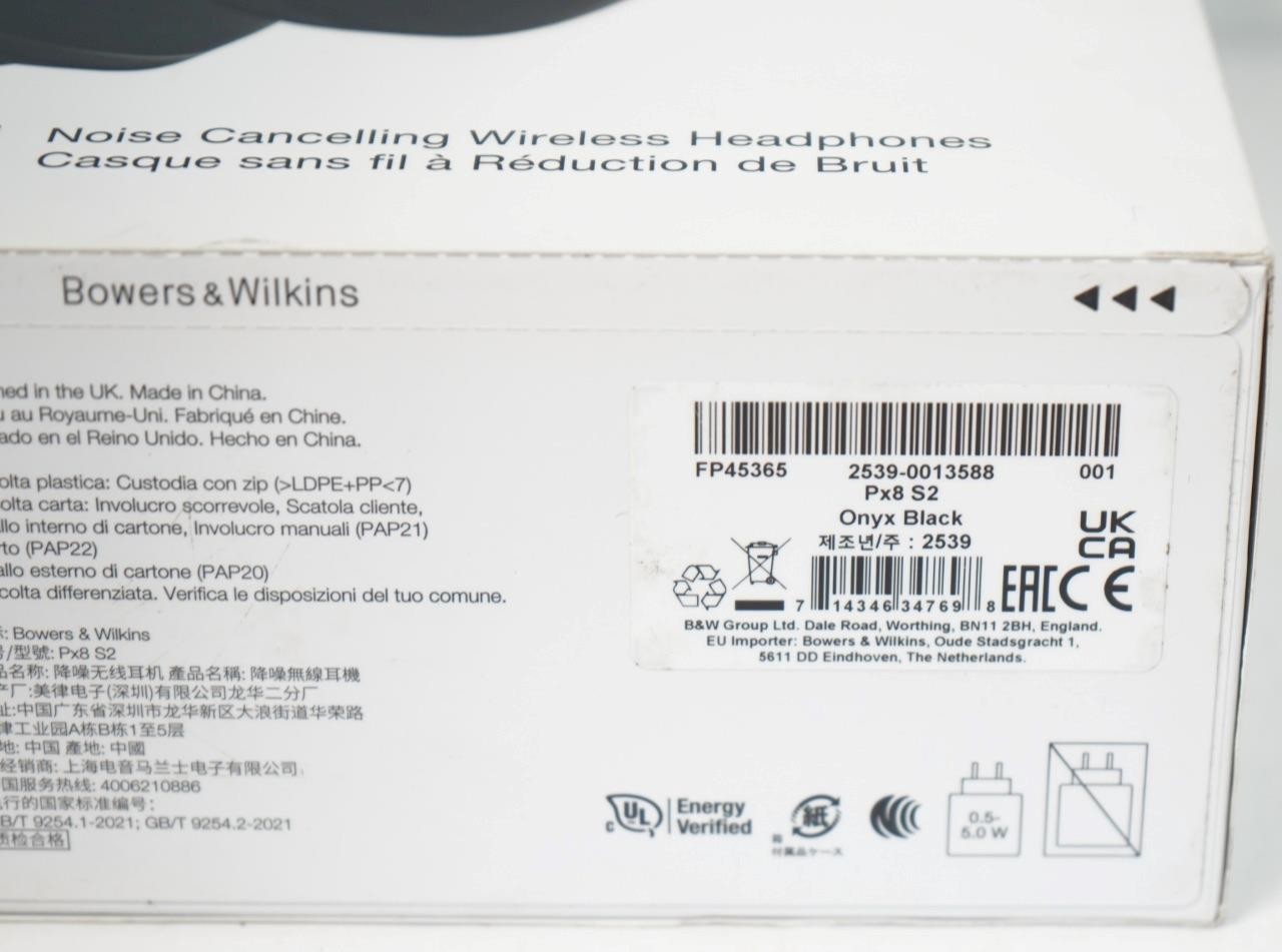 NEW – Bowers & Wilkins PX8 S2 Noise Cancelling Wireless Headphones – Onyx Black
